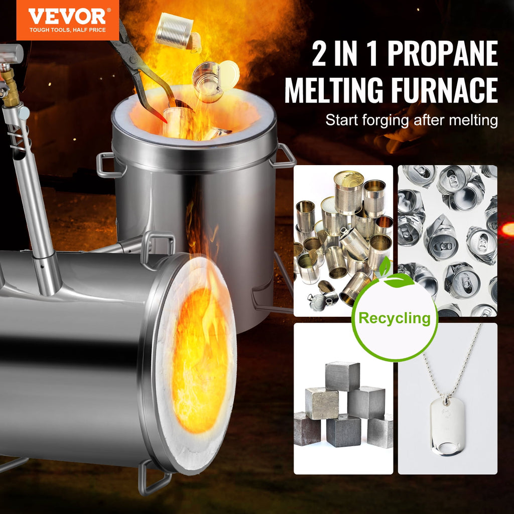 VEVOR Propane Melting Furnace Kit, 12KG Large Capacity Foundry Home Ki