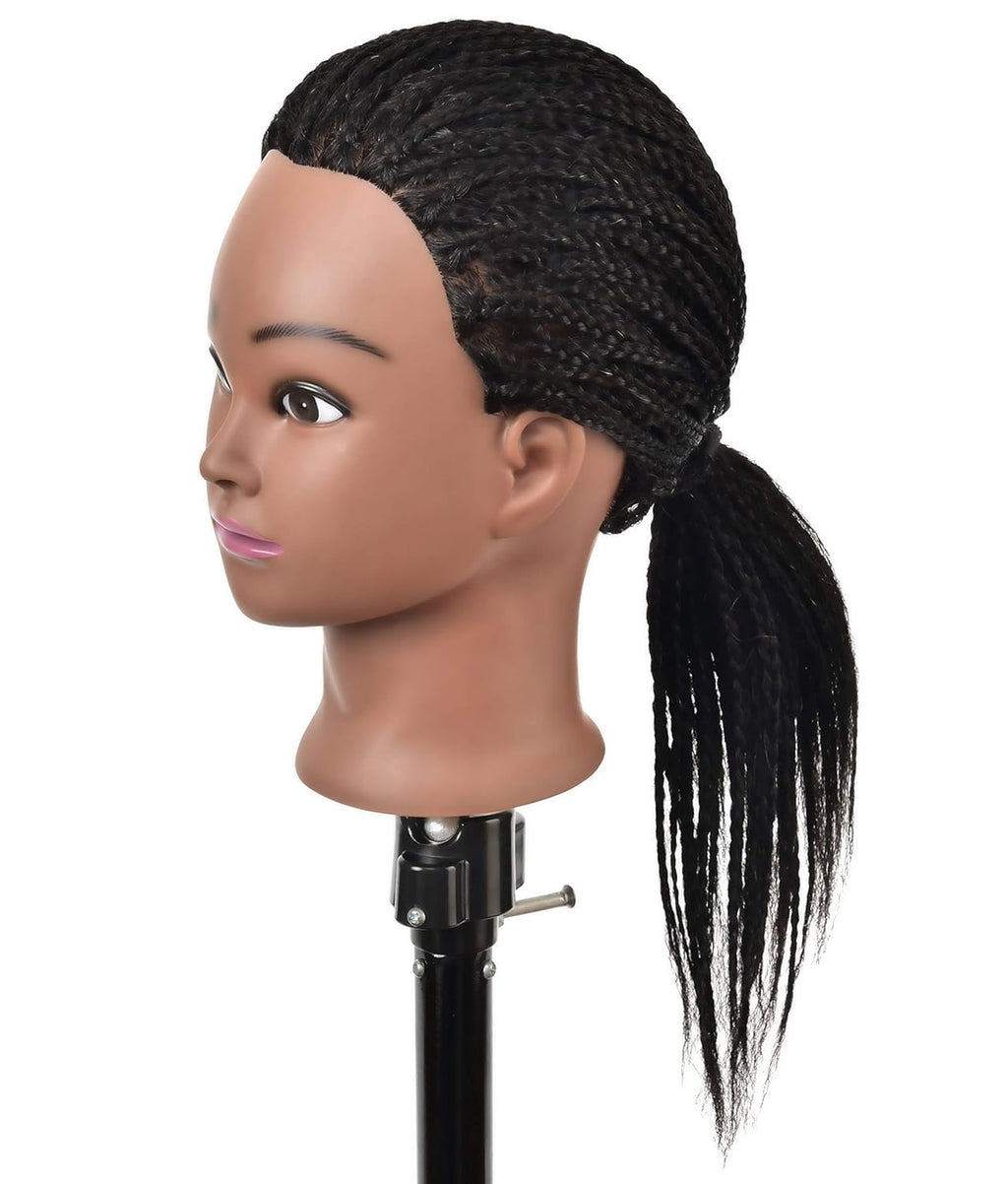 RYHAIR African American Mannequin Head 100% Human Hair for Practice Br