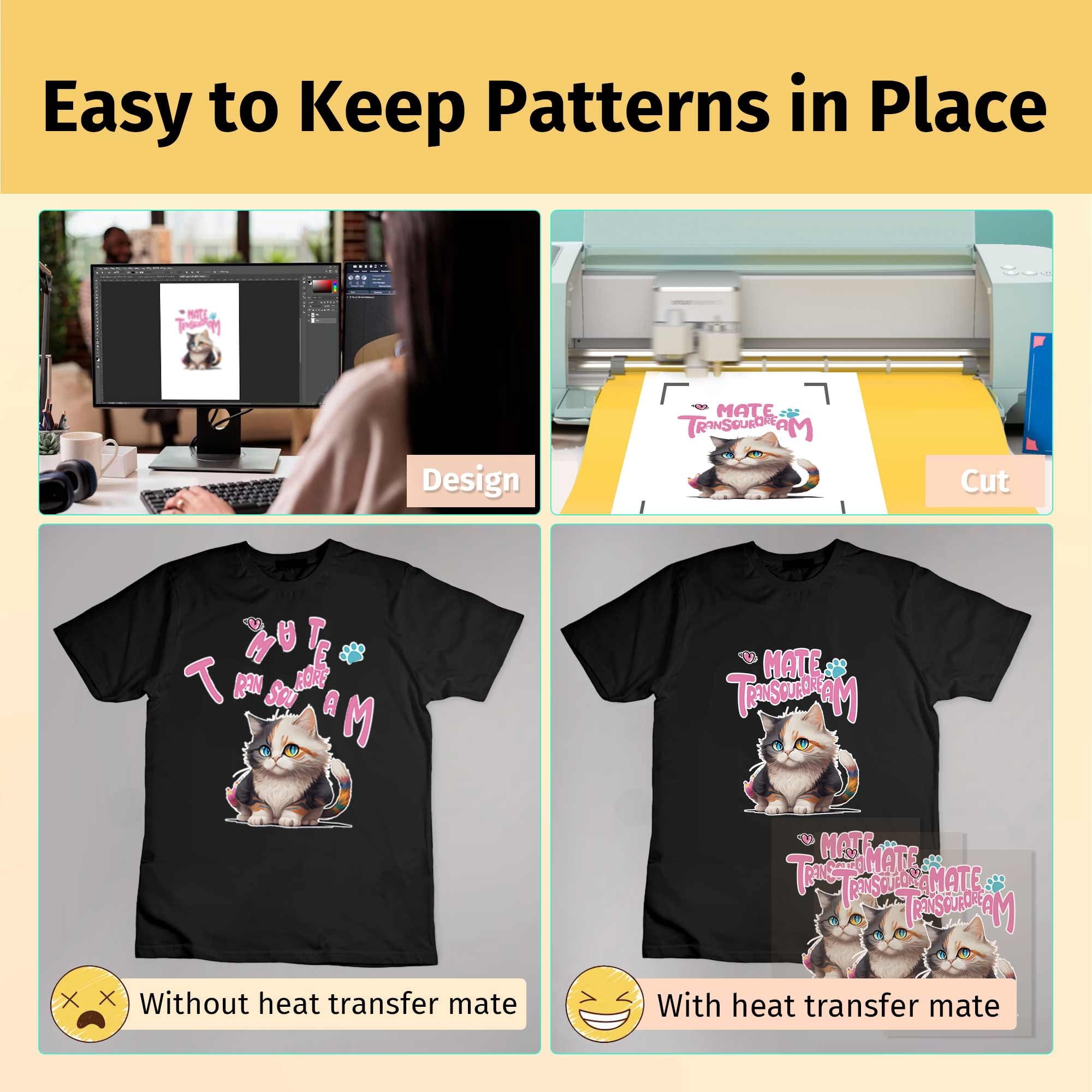 "TransOurDream Tru-Transfer Tape for Dark Fabric Heat Transfer Paper,