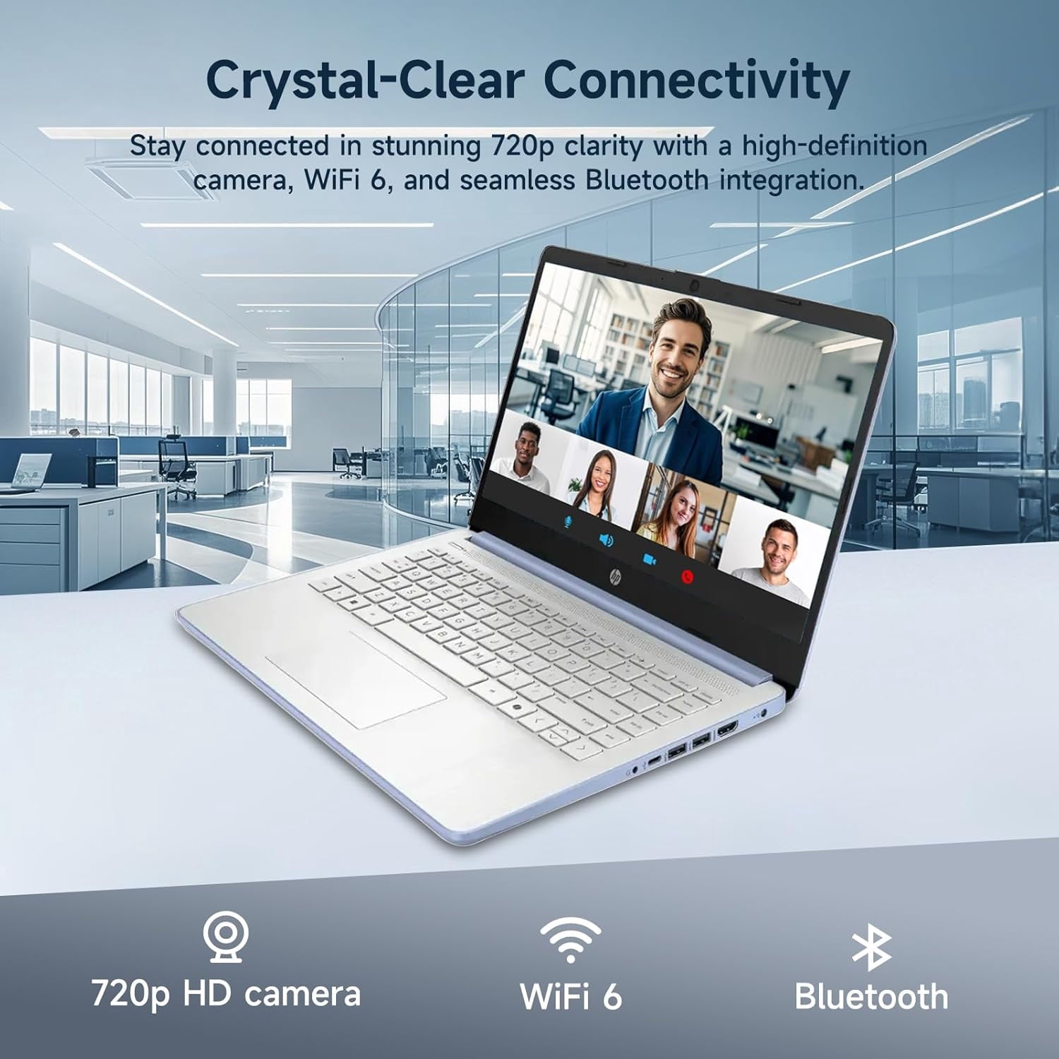 HP 14 Inch HD Laptop, Intel Celeron N150 up to 2.8GHz, 4GB 128GB Stora