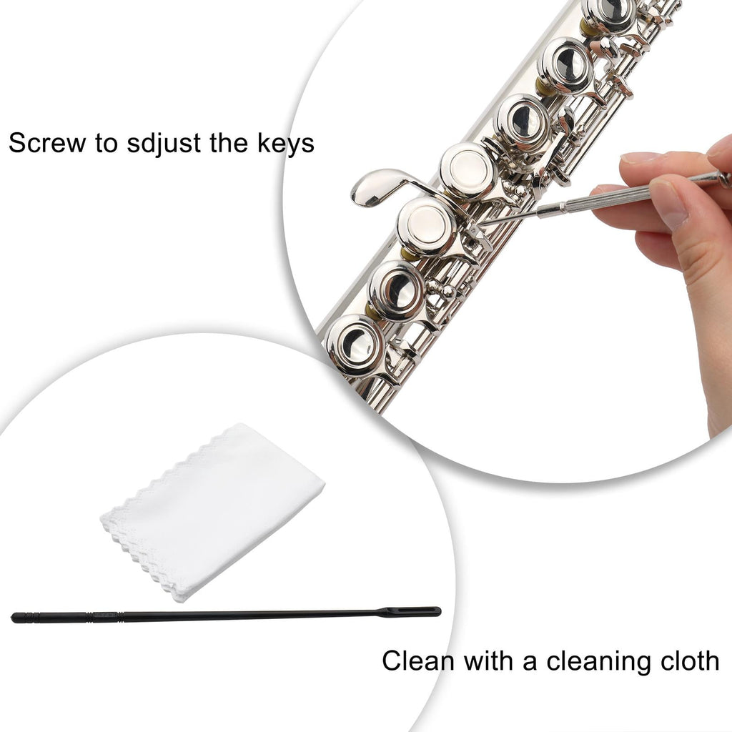 UBesGoo Concert Silver Nickel Plated C Closed Hole Concert Band Flute