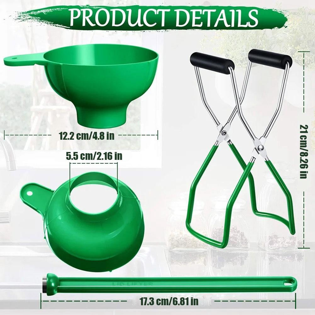 Canning Kit with Wide Mouth Funnel, Magnetic Lid Lifter, and Anti-Scal