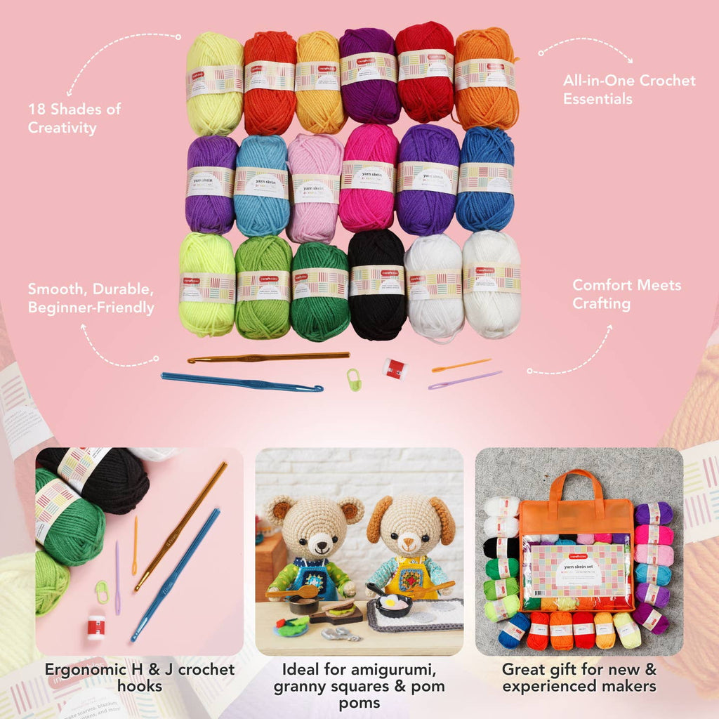 Incraftables 24 Color Yarn Set – Acrylic Yarn Set for Crocheting, Kn