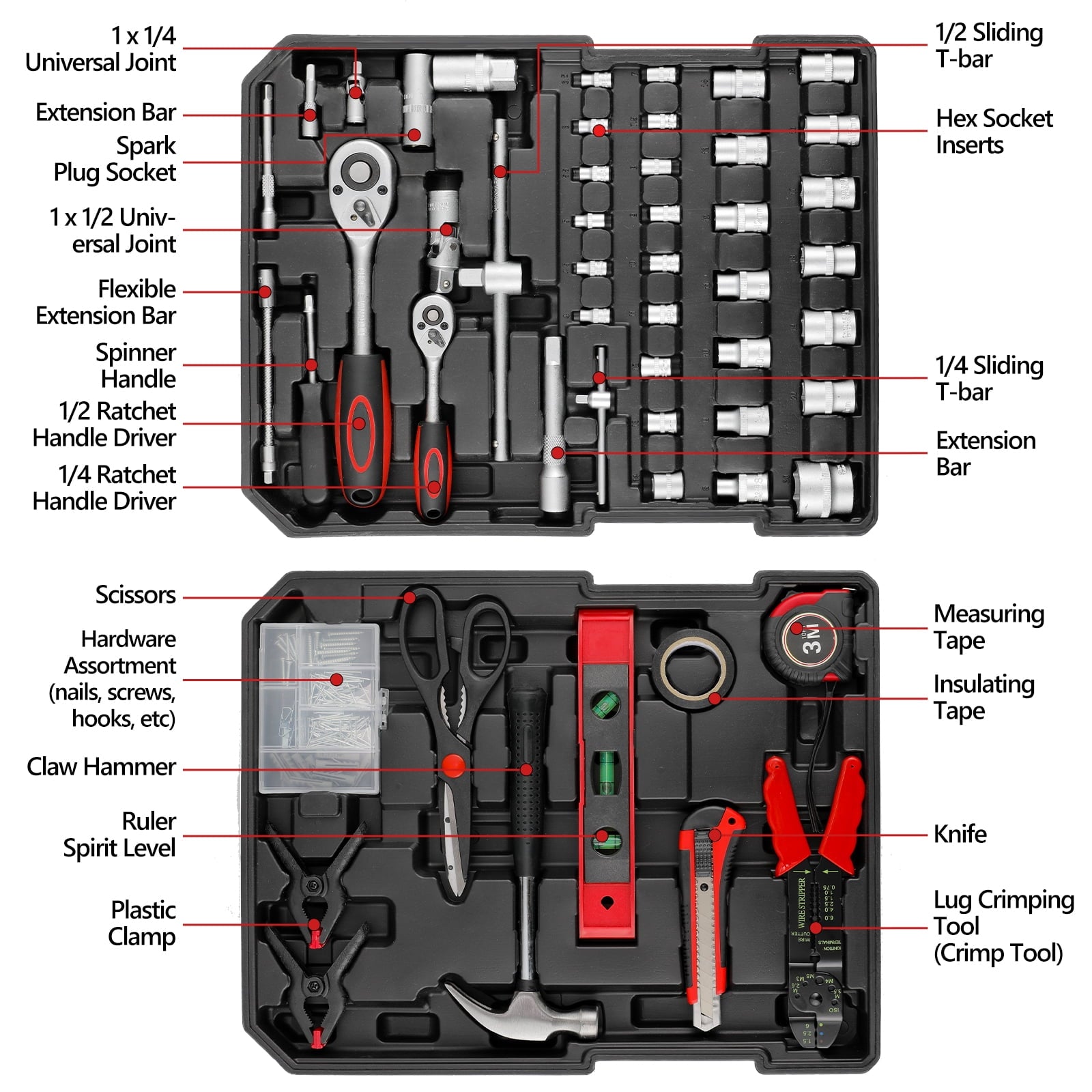 TLGREEN 799pcs Mechanic Tool Set with Trolley Case, Complete Household