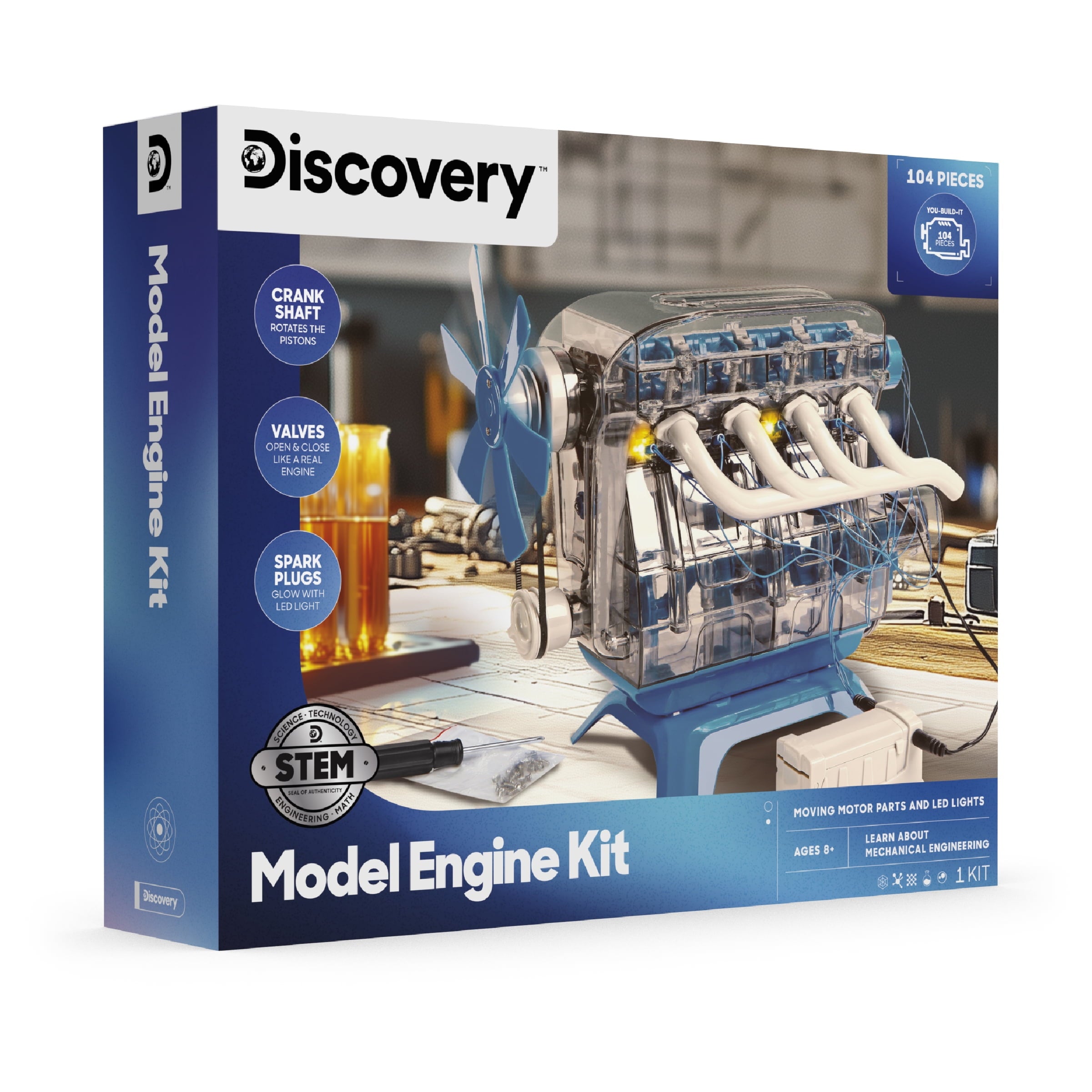 Discovery #Mindblown Model Engine Kit for Children, with Moving Motor