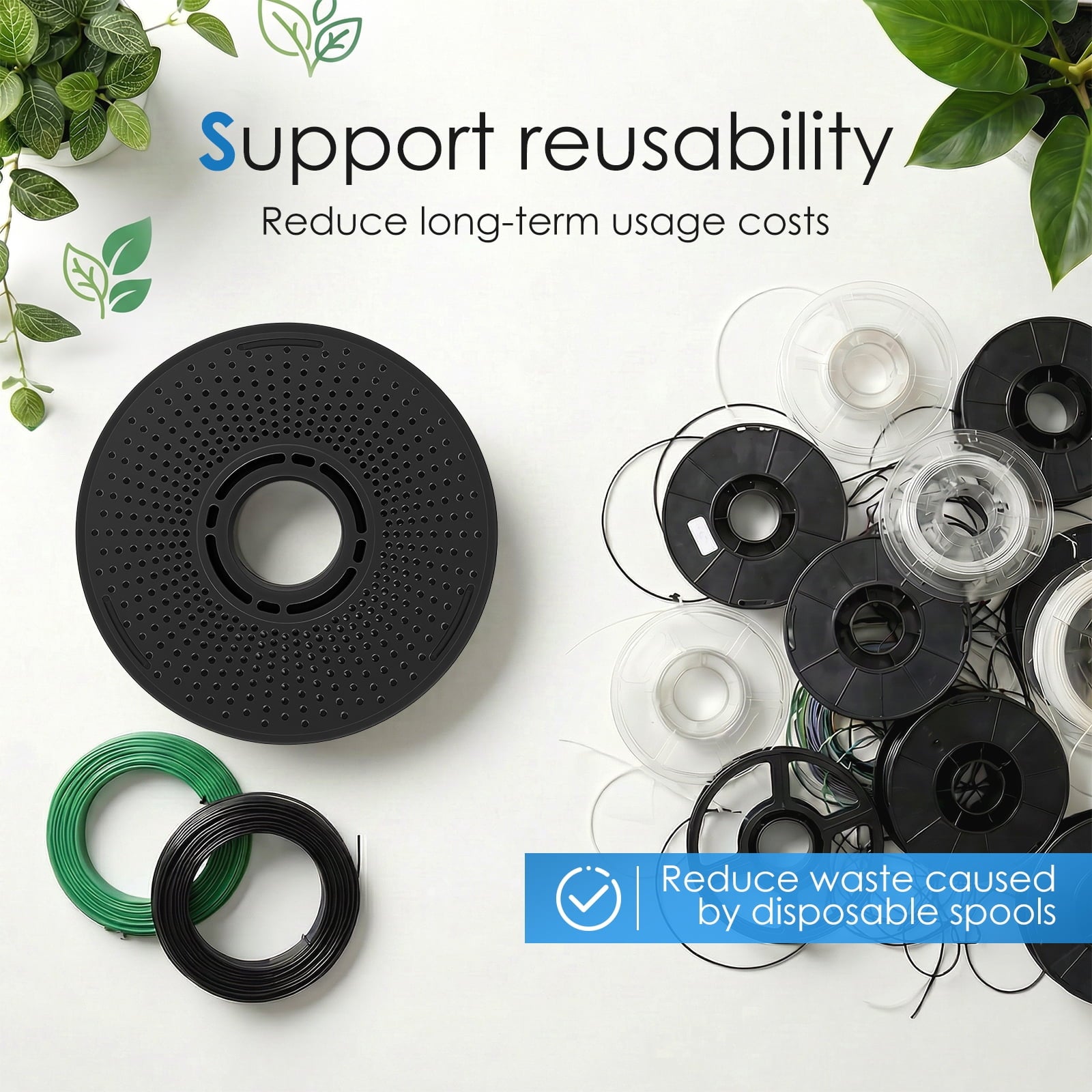 TMWEFUSC PLA 3D Printer Filaments with 2 Pieces for Bambu Lab P1S P1P