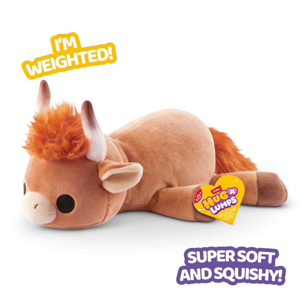 Hug a Lumps Holly the Highland Cow by ZURU - Small 1.65lbs Cuddly Weig