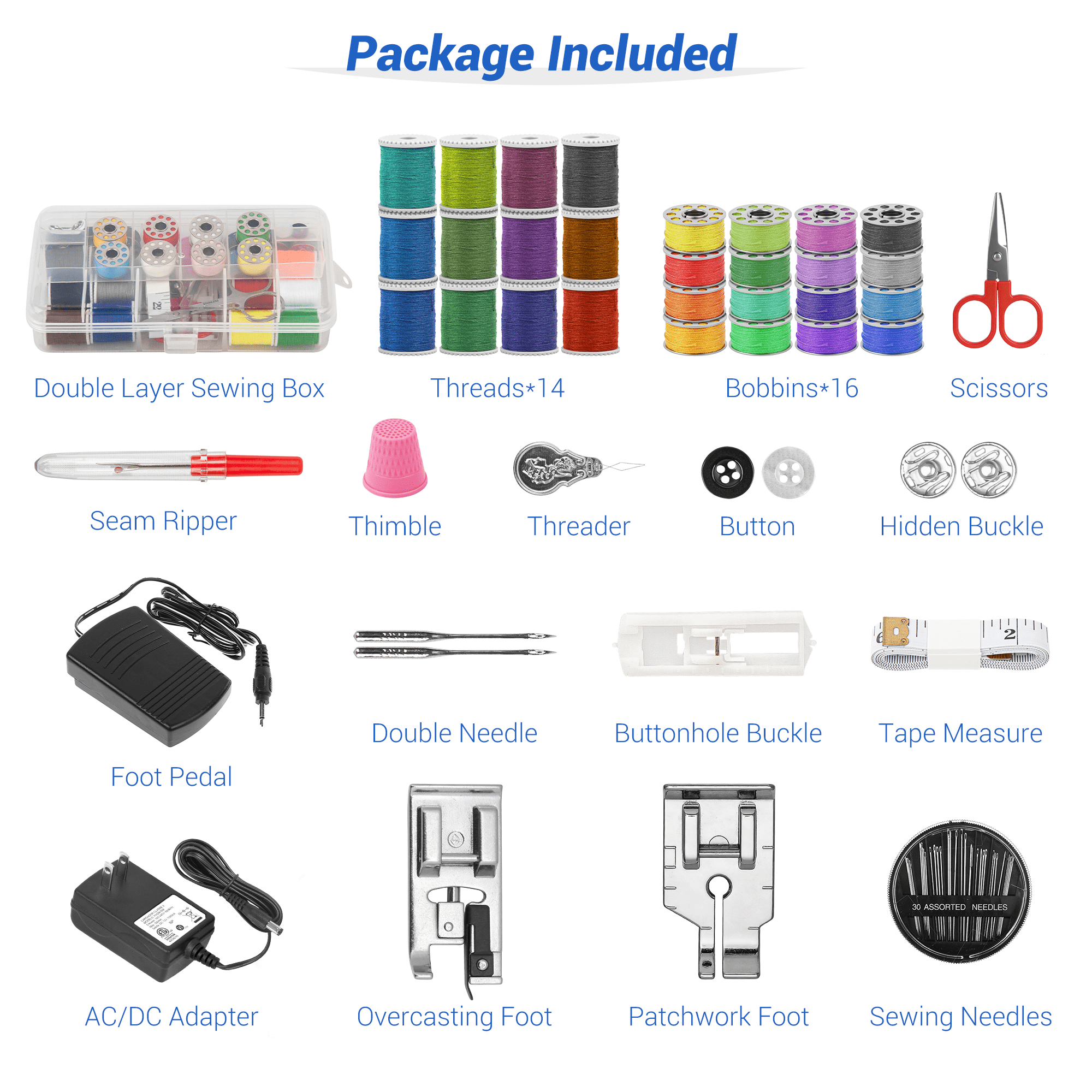 BCOOSS Sewing Machine for Beginner Portable Sewing Machine With 45 Sti