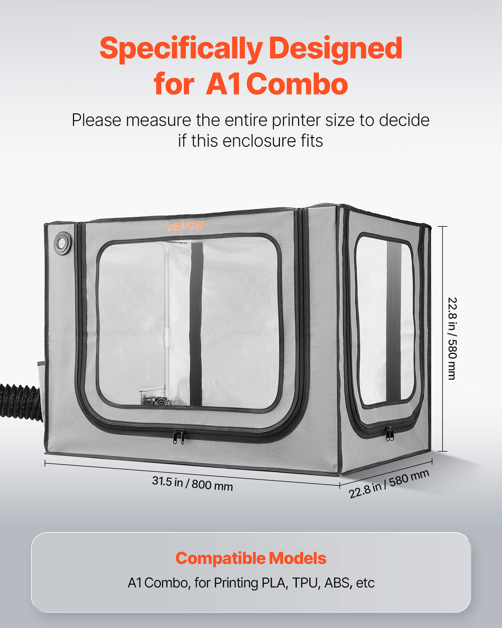 VEVOR 3D Printer Enclosure with Ventilation, Dustproof Waterproof Larg