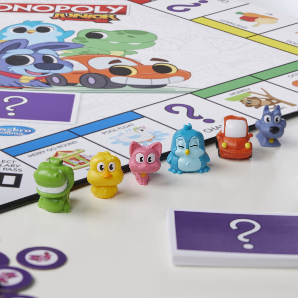 Monopoly Junior Board Game, 2-Sided Gameboard, 2 Games in 1 for Kids,