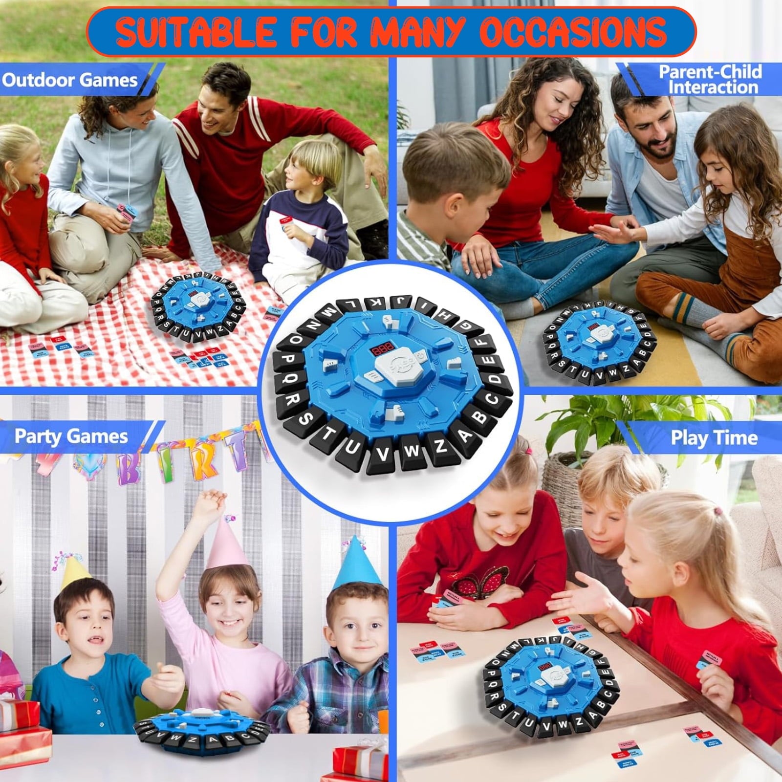 Word Game Family Board Game with Digital Display Timer and 2 Categorie