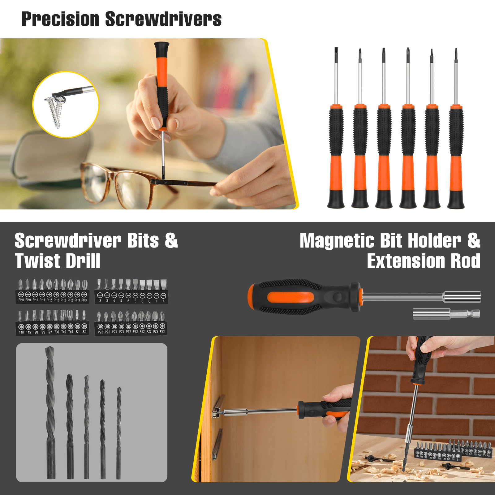 Cshidworld 171 Piece Socket Wrench Auto Repair Tool Combination Packag