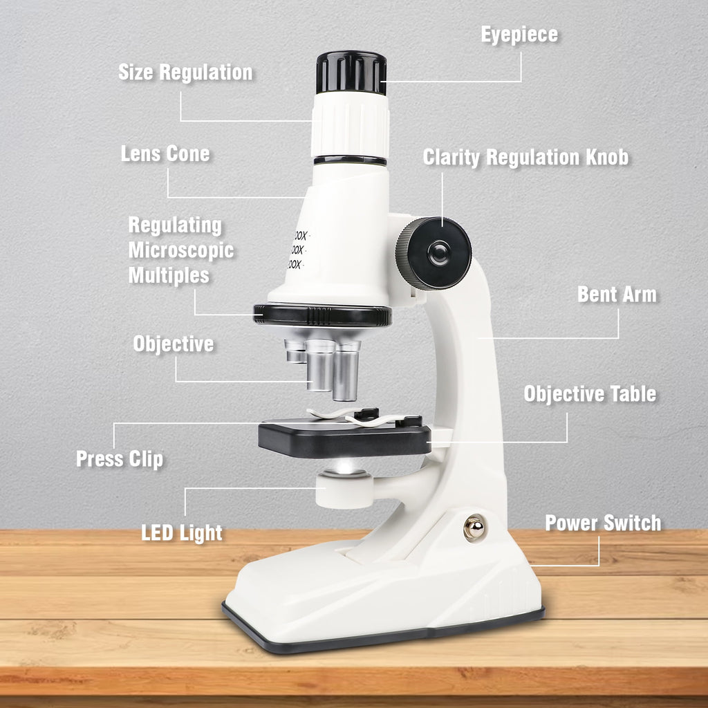 FUJILI Microscope for Kids, Science Kits for Kids Beginner STEM Micros