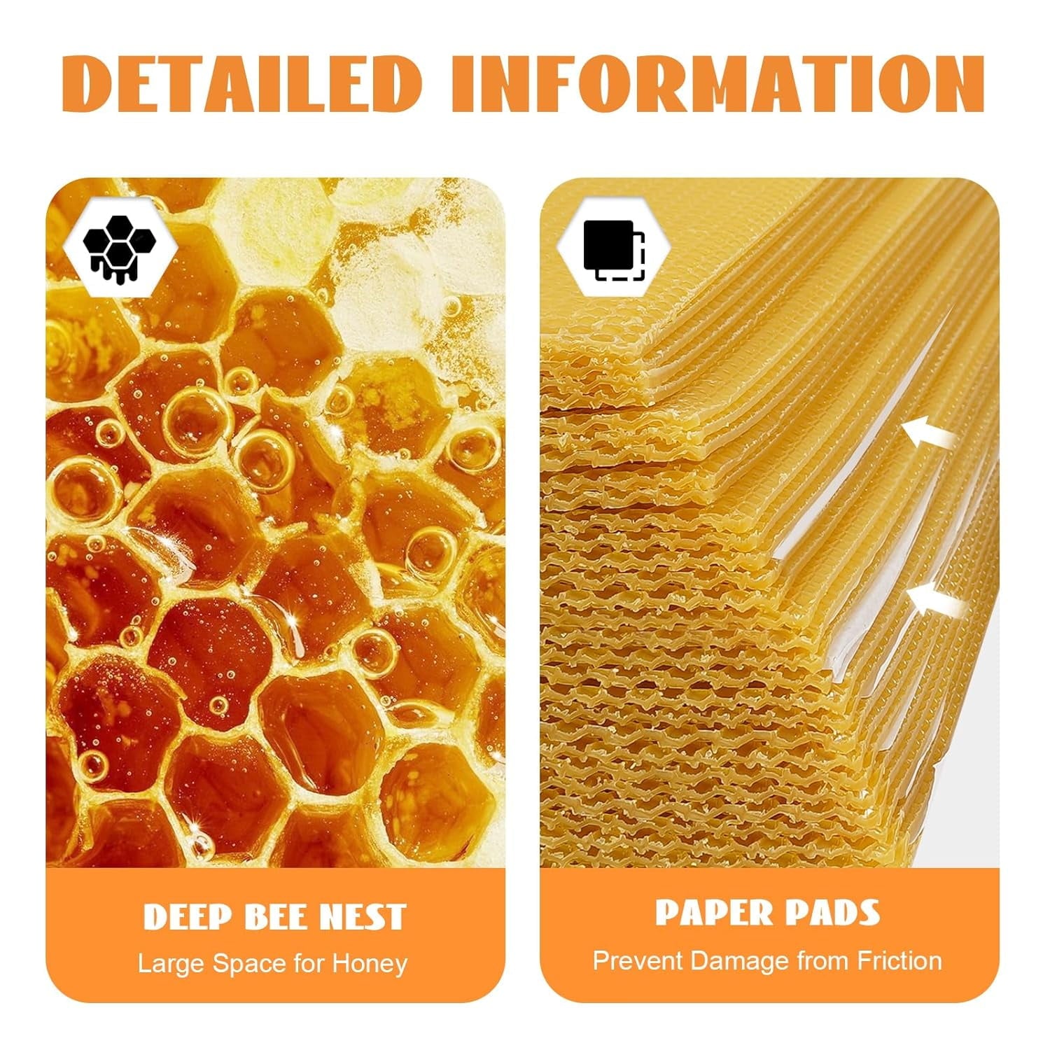 30 PCS Pure Beeswax Hive Frames, Beehive Bee Frames Waxed Foundation,