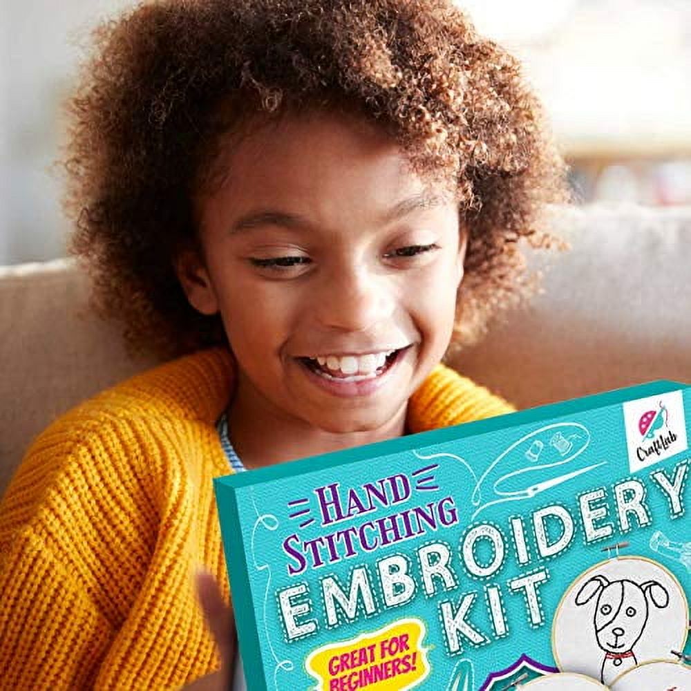 CraftLab Kids Embroidery Kit for Beginners, Kids Craft Starter Kit Gif