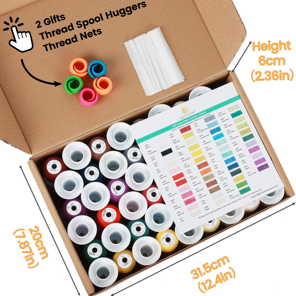 100% Frosted Matt Embroidery Machine Thread 52 Spools 40WT Each Spool