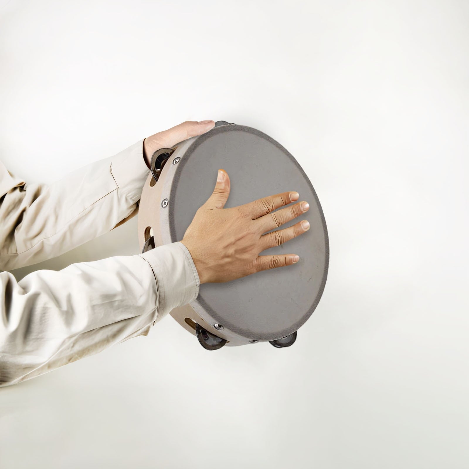 Hand Tambourine Drum for Kids | 4/6/7/8/9/10 Inch Poplar Wood | Alumin