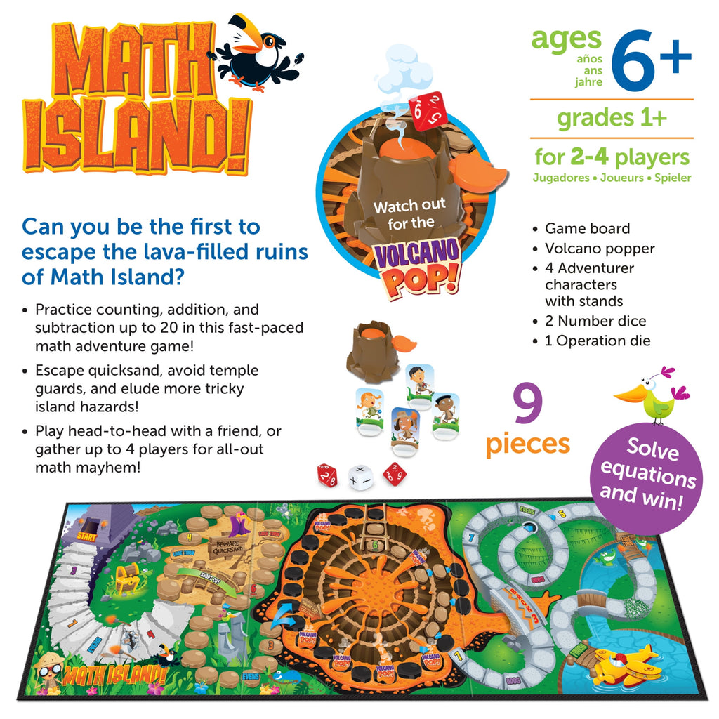 Learning Resources Math Island Addition & Subtraction Game , Board Gam