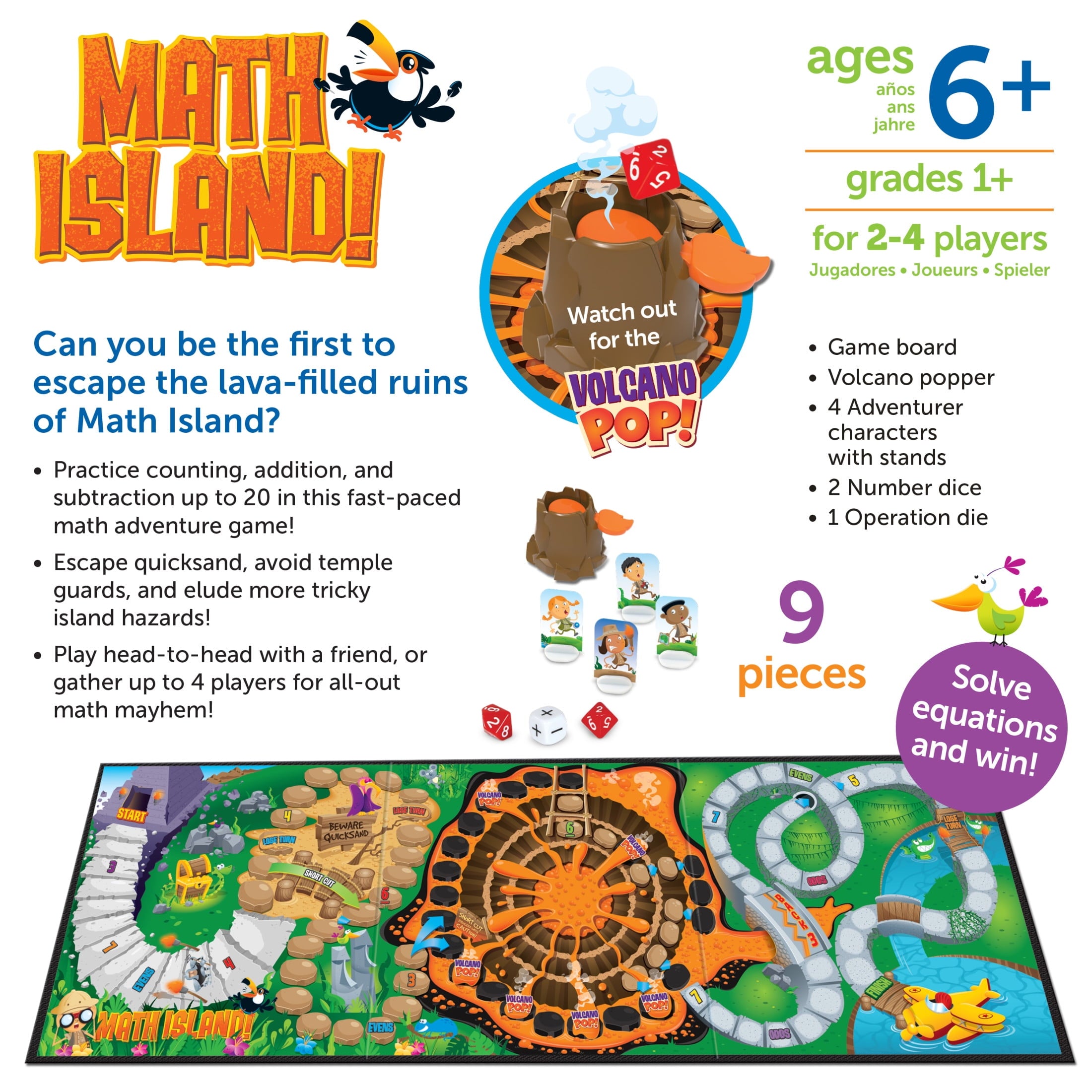 Learning Resources Math Island Addition & Subtraction Game , Board Gam