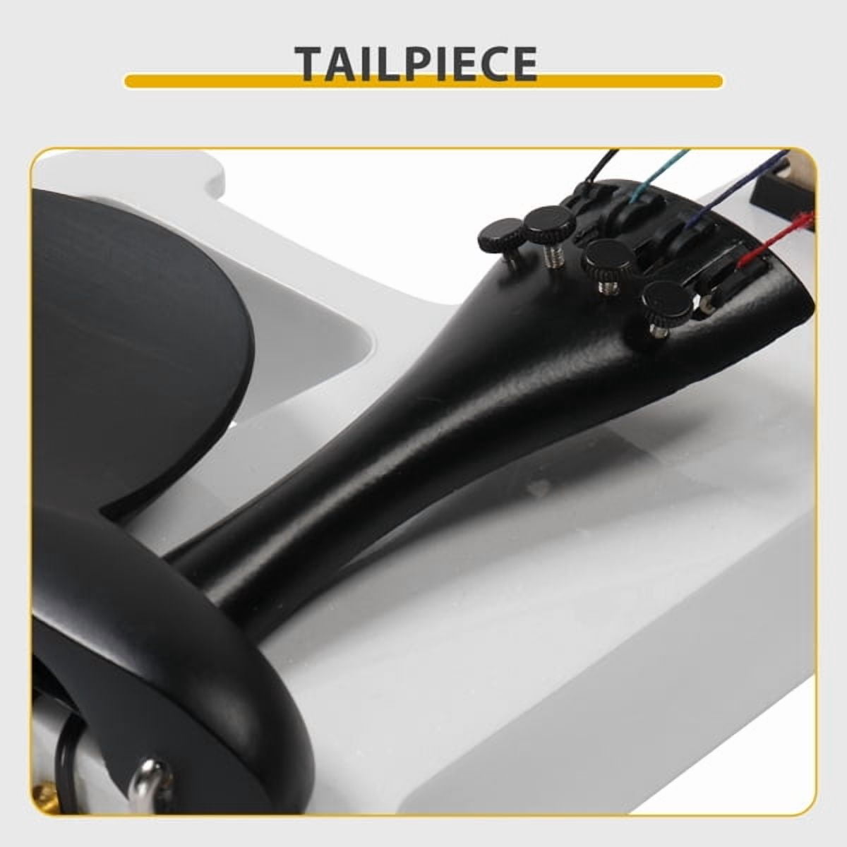 Full Size 4/4 Bunnel Edge Electric Silent Violin Set - White Finish wi