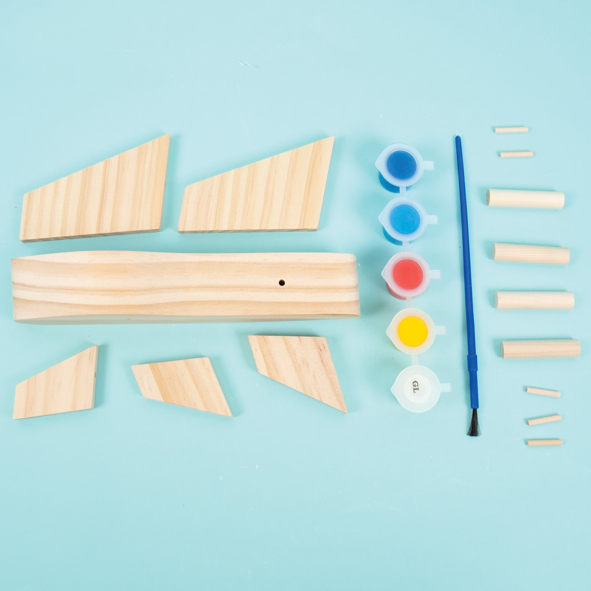 Hello Hobby Build Your Own Wooden Airplane, 21 Pieces, Art & Craft Kit