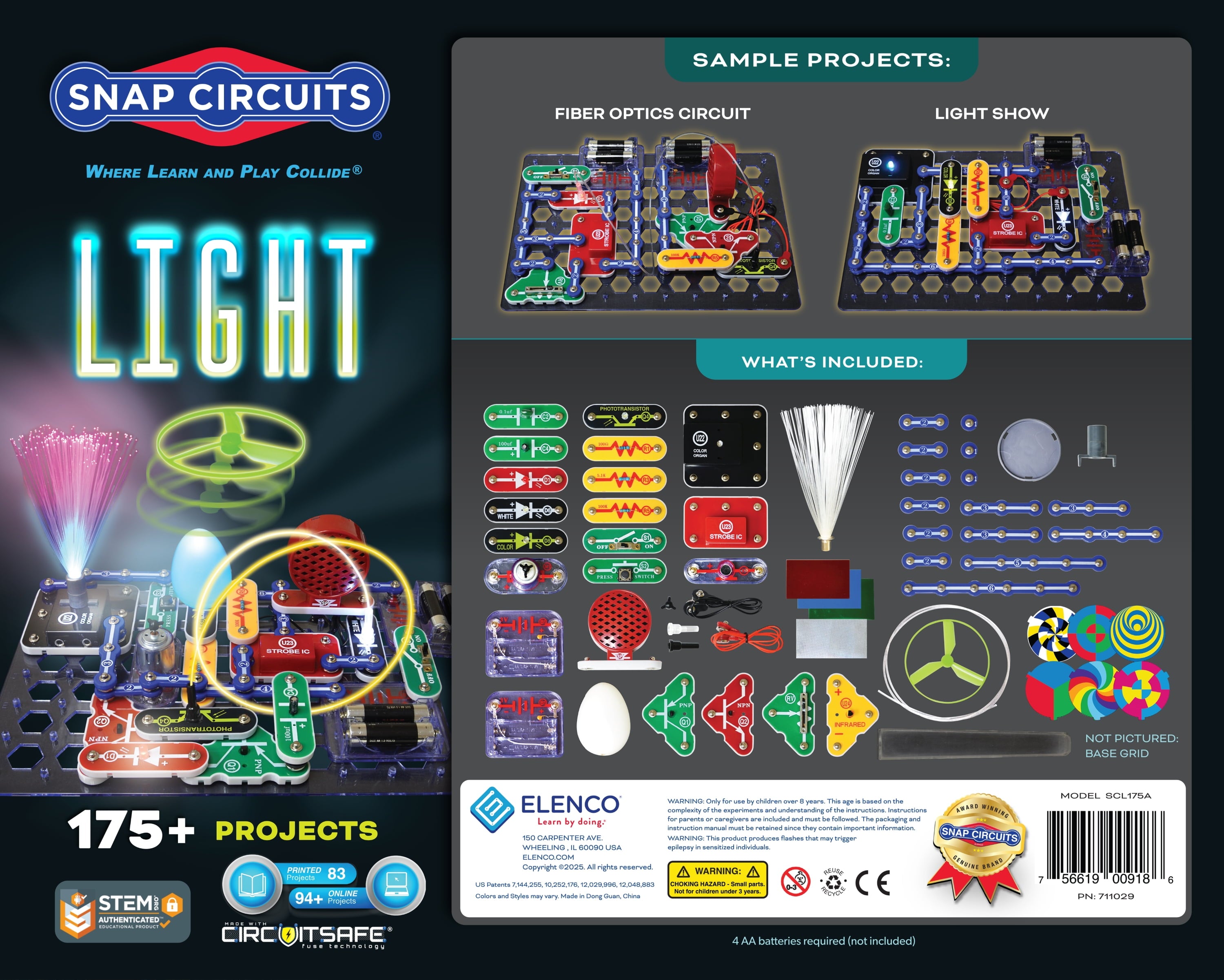 Snap Circuits® Light SCL175 | Electronic Science Kit | 175 Project ST