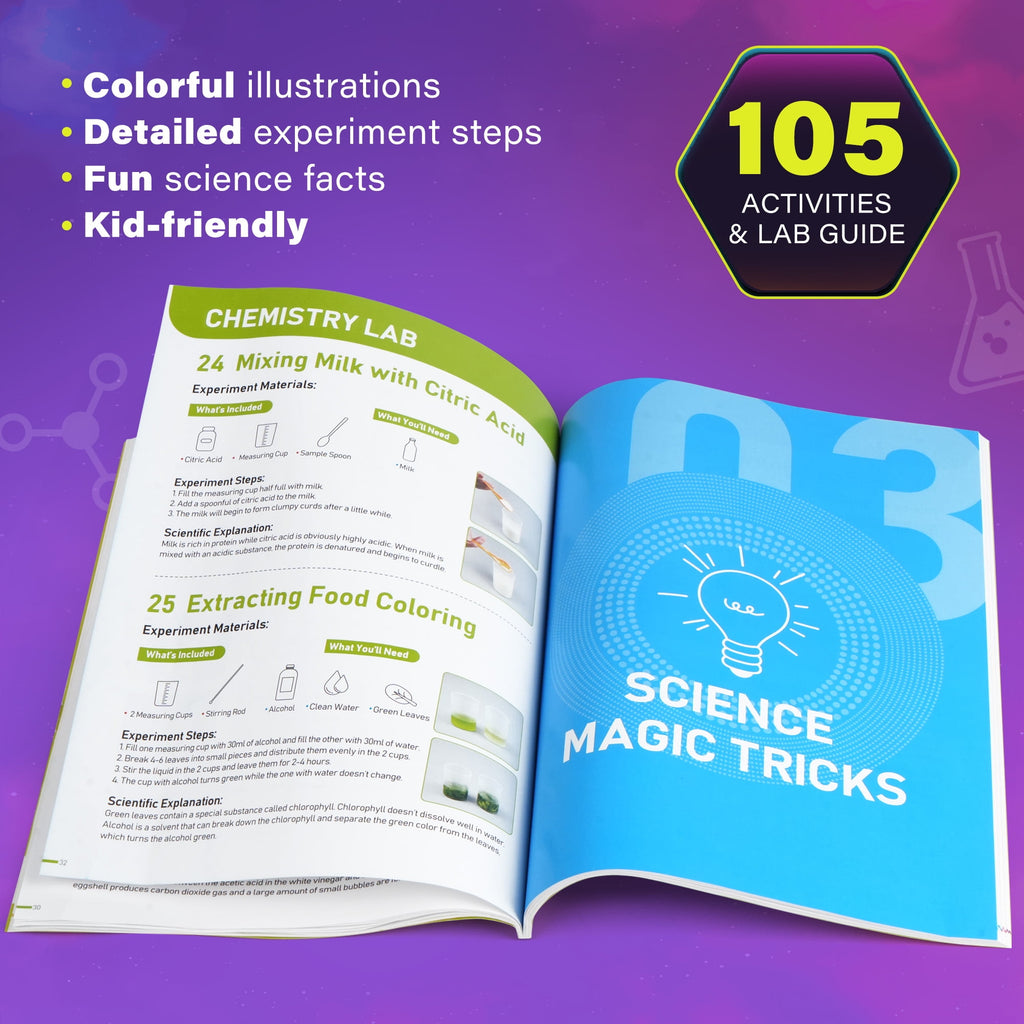 BenBen Science Kit for Kids Ages 8-12, 105 Lab Experiment, STEM Toy Ed
