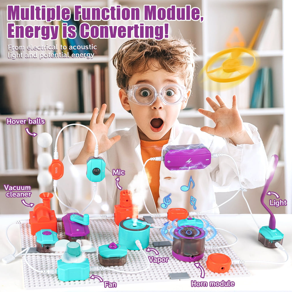 UUSUOO Circuit Board for Kids 8-12,45PCS DIY Electronics Exploration K