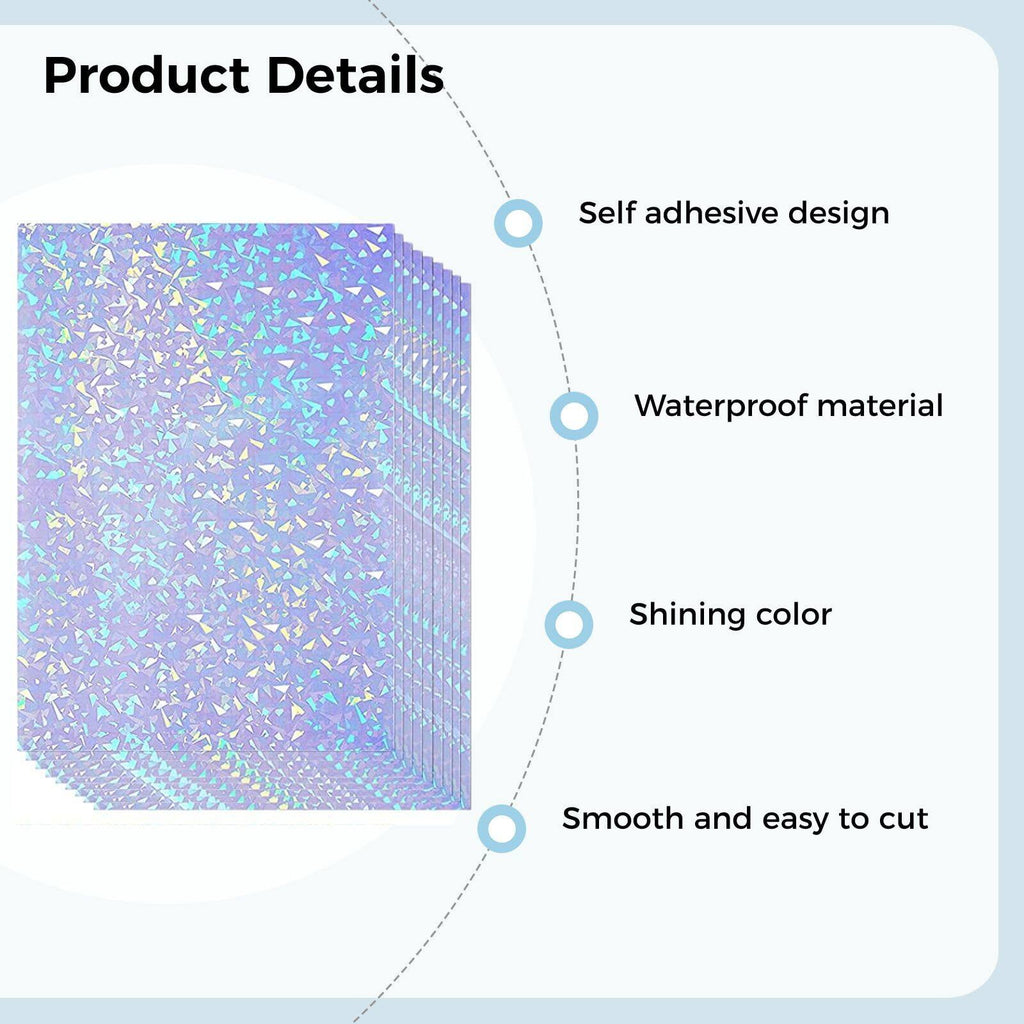 36 Sheets Holographic Sticker Paper, Holographic Vinyl Laminate Film,