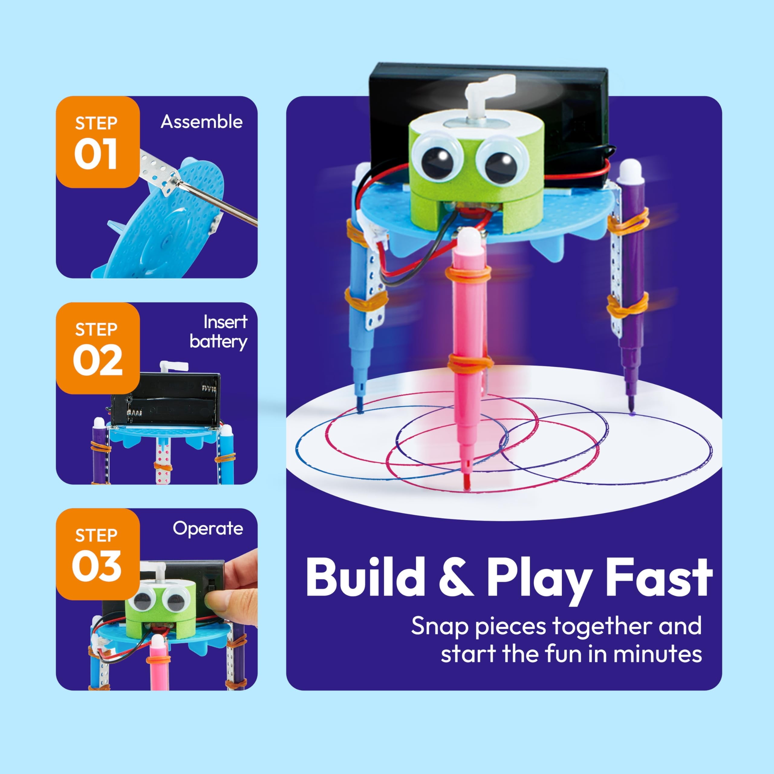 Joyfy Science Kits 6 in 1 Electric Robot Building Kit STEM Educational