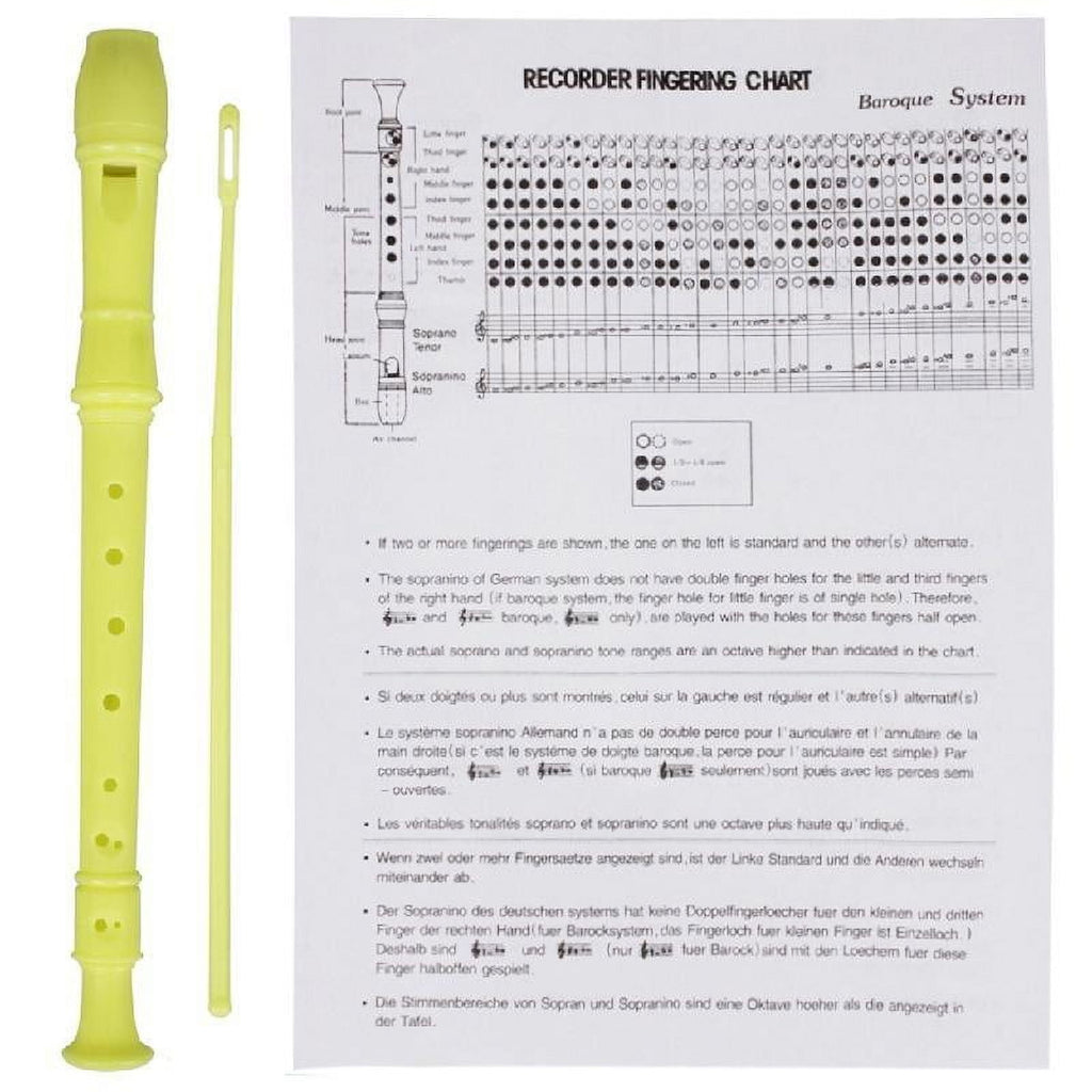 SIEYIO Treble Flute 8 Hole Soprano Recorder Clarinet with Cleaning Rod