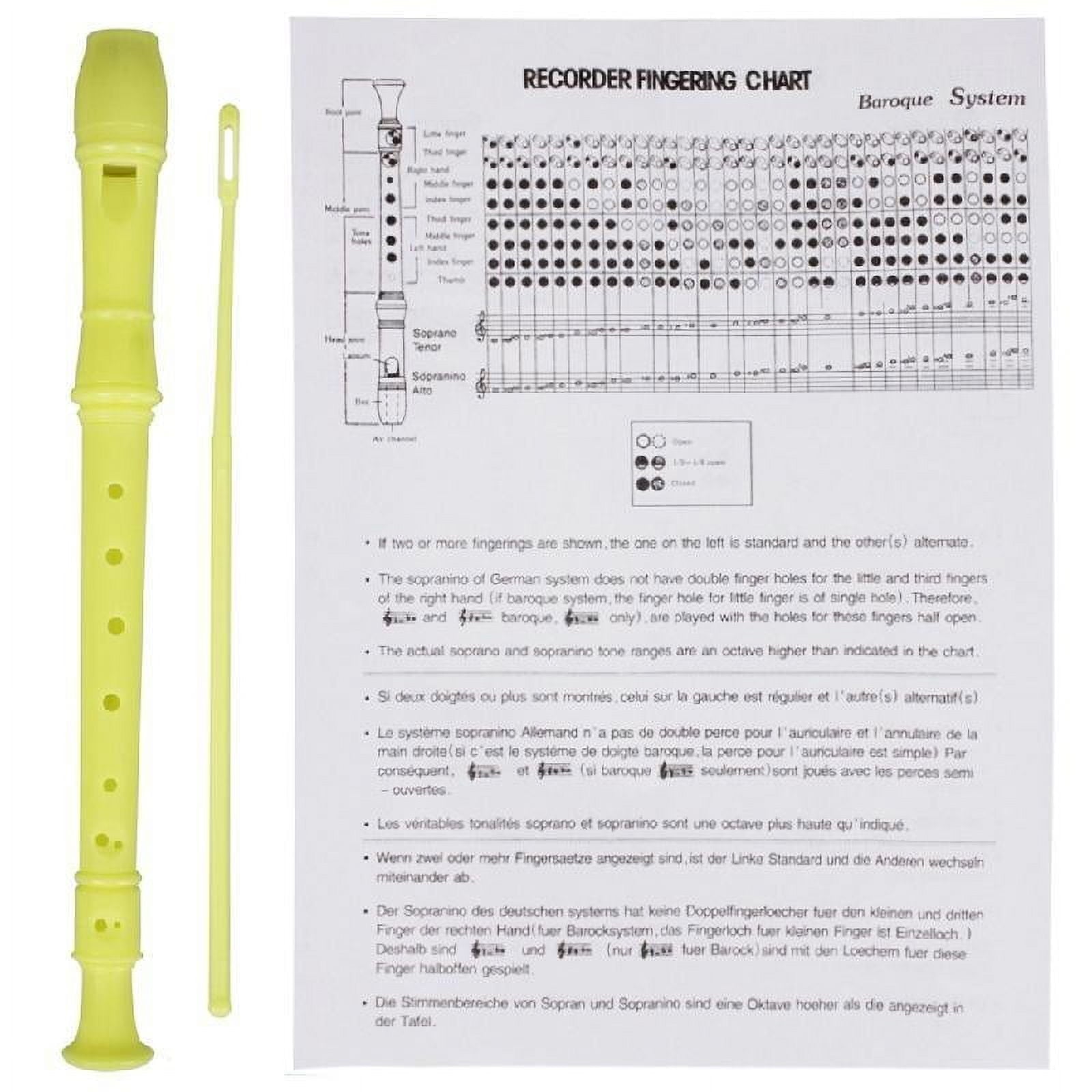 SIEYIO Treble Flute 8 Hole Soprano Recorder Clarinet with Cleaning Rod