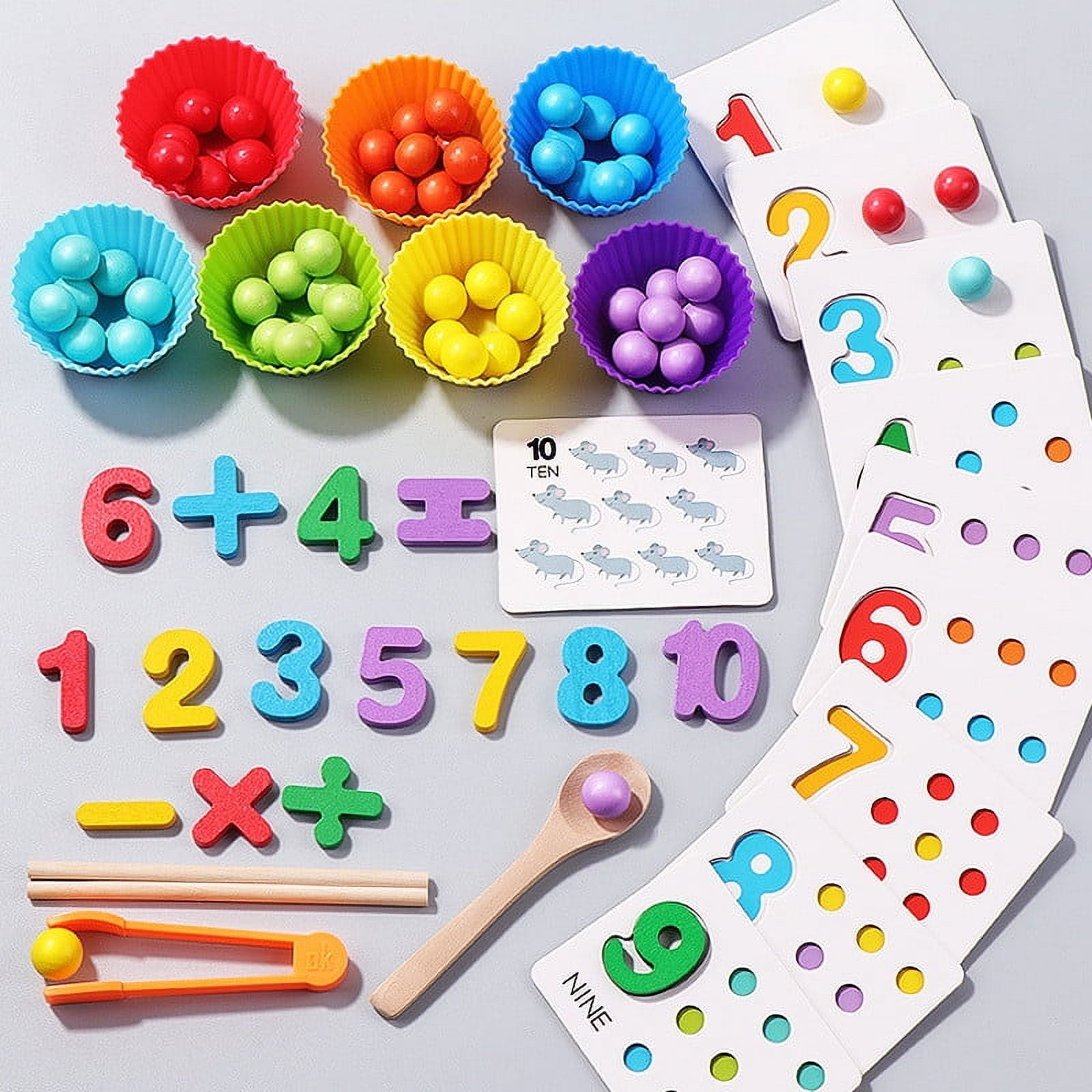 Colorful Silicone Digital Learning Game,Math Enlightenment Toy,Educati