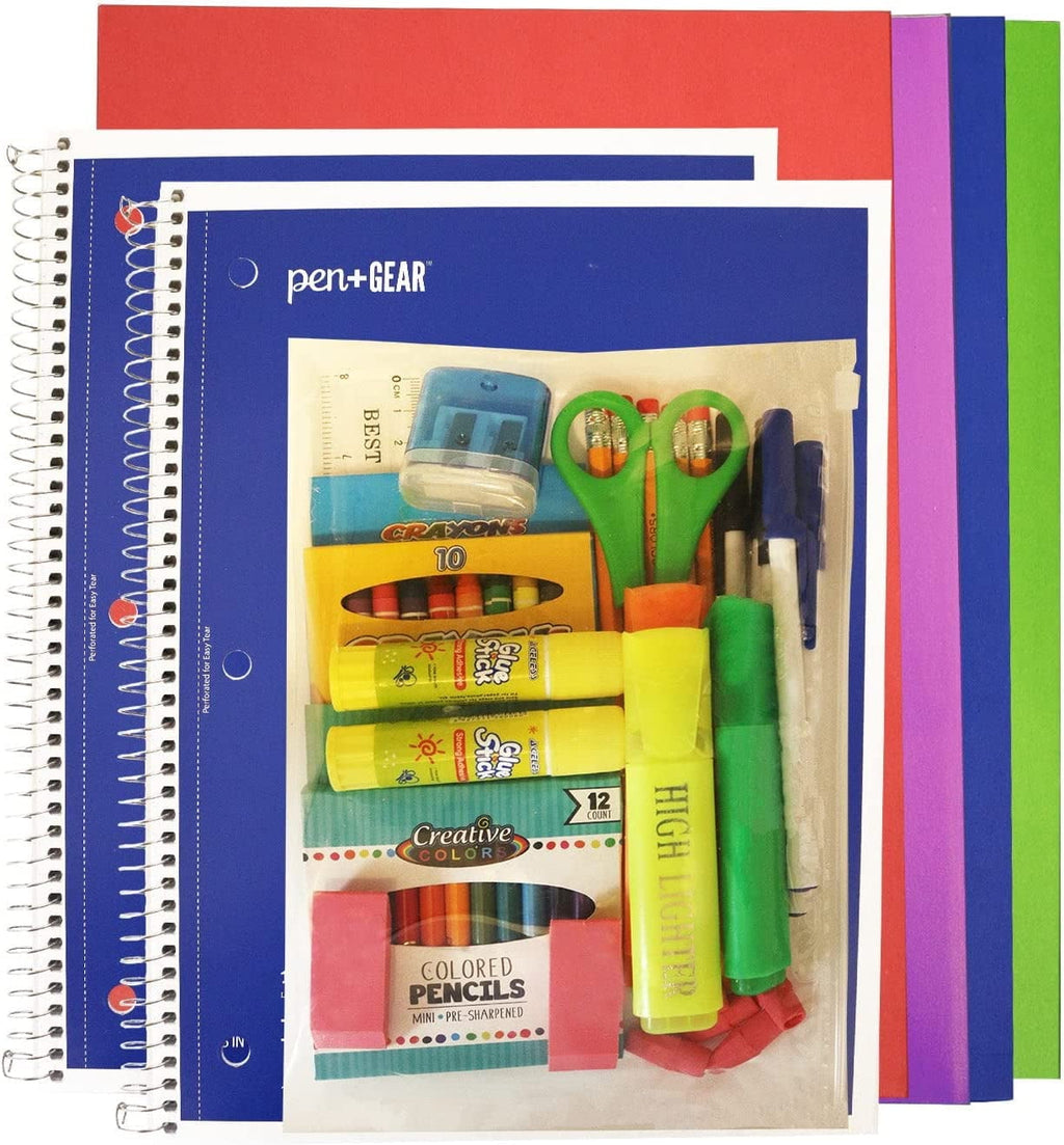52 Piece Back to School Supply Kit for K-12 - Essentials Box of Suppli