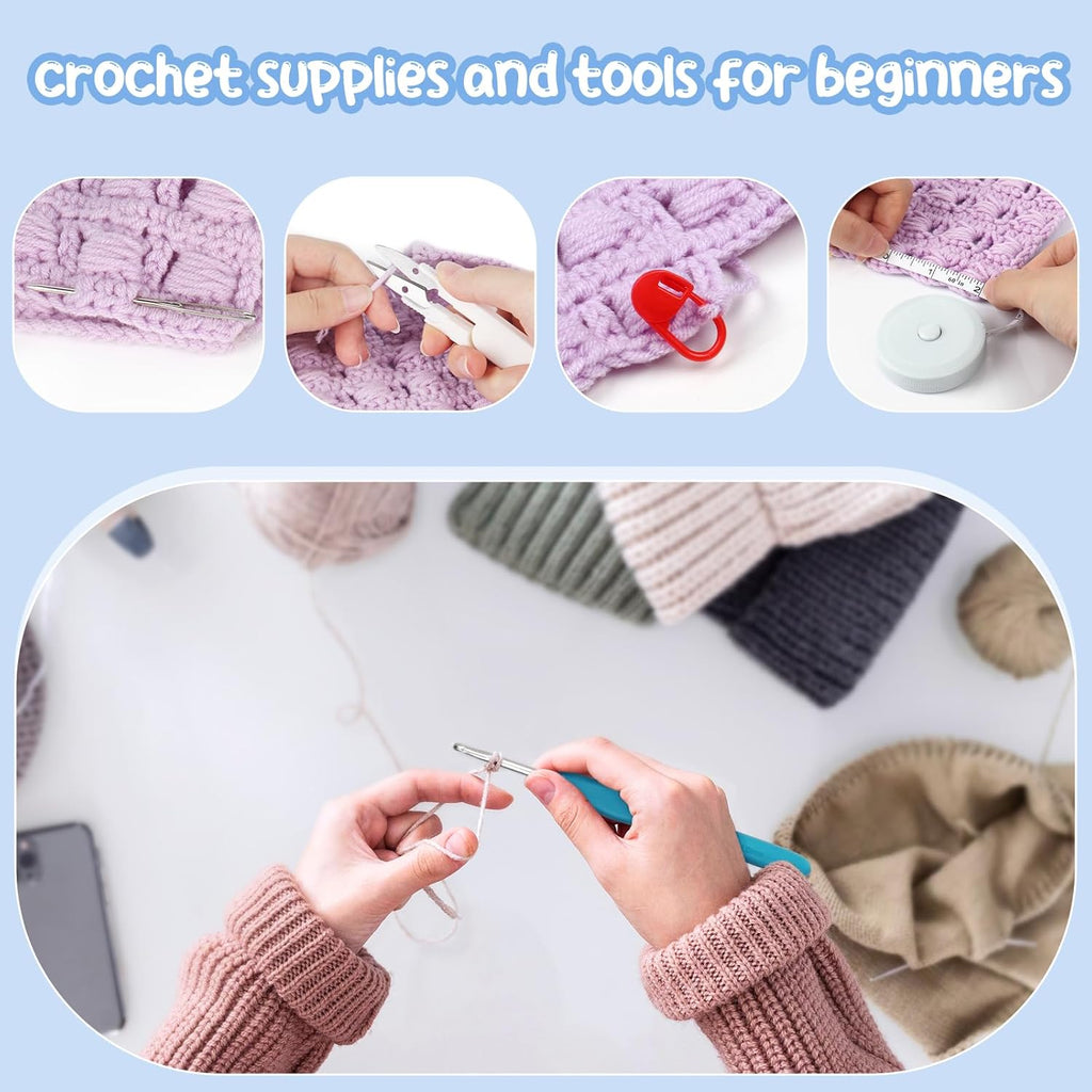 Mikhai Crochet Kit for Beginners with Yarn and Introduction Book, Croc