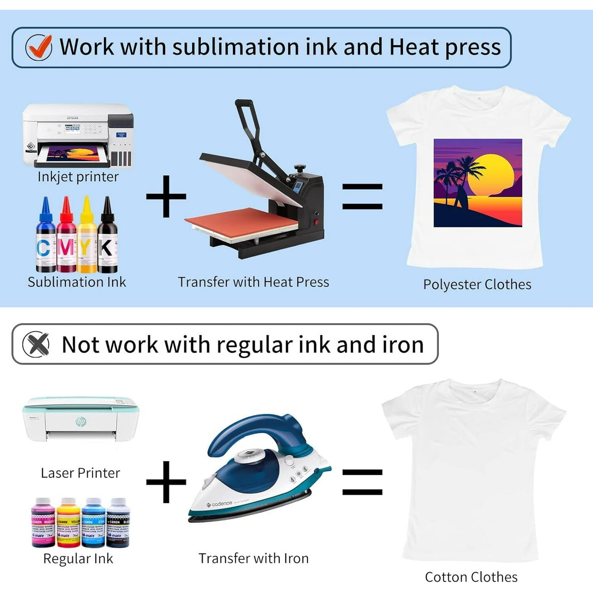 HTVRONT Sublimation Paper 8.5 x 11 Inch - 120 Sheets Easy to Transfer