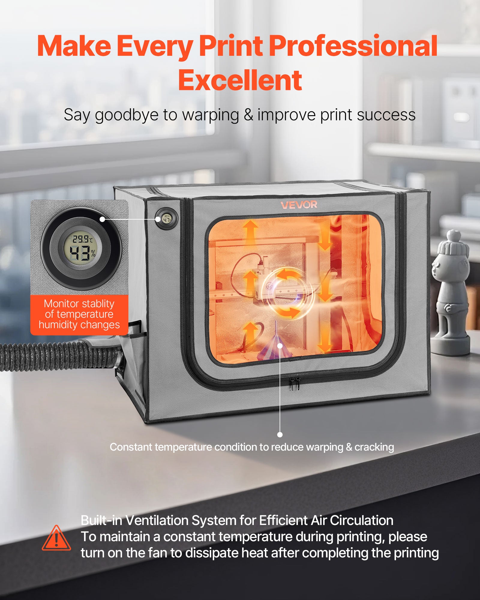 VEVOR 3D Printer Enclosure with Ventilation, Dustproof Waterproof Larg