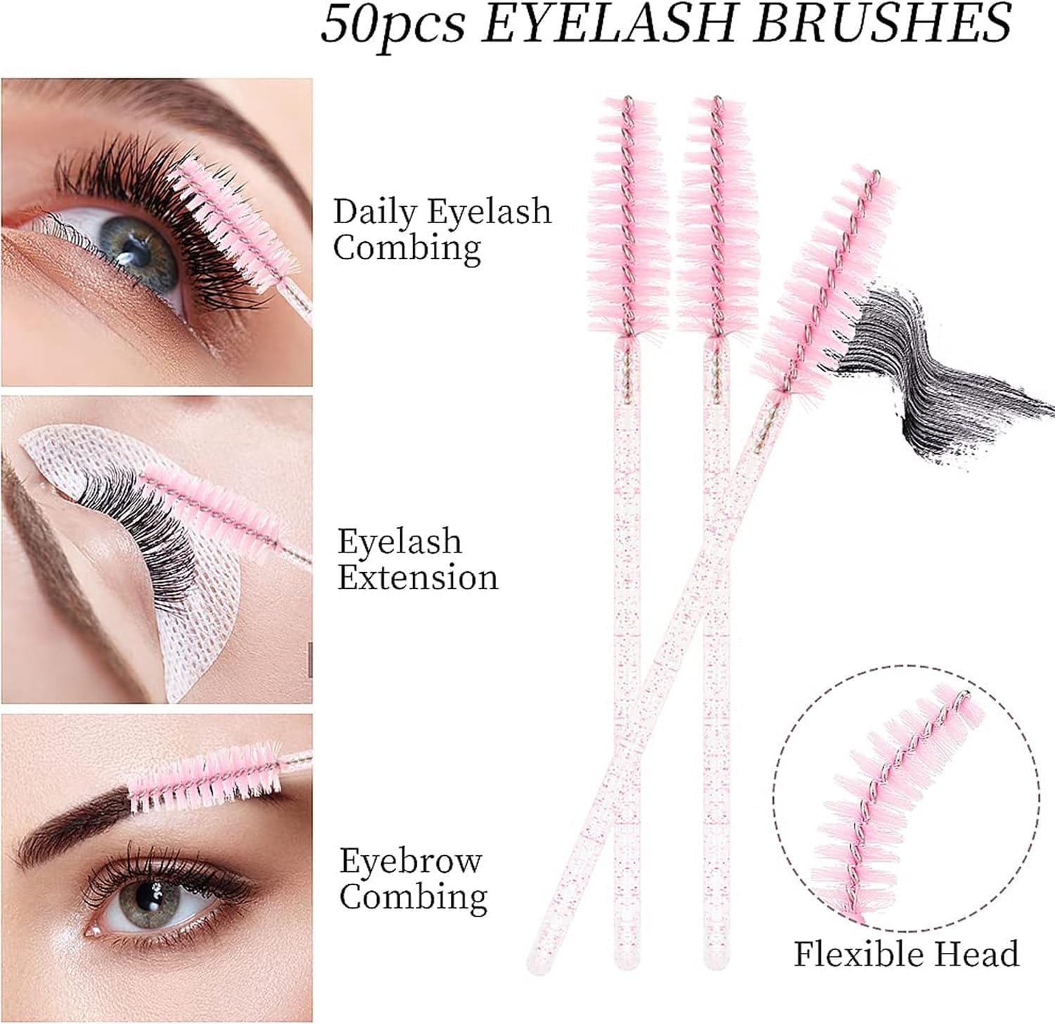 200 count Disposable Mascara Wands Lip Applicator Makeup Brush Sets, 5