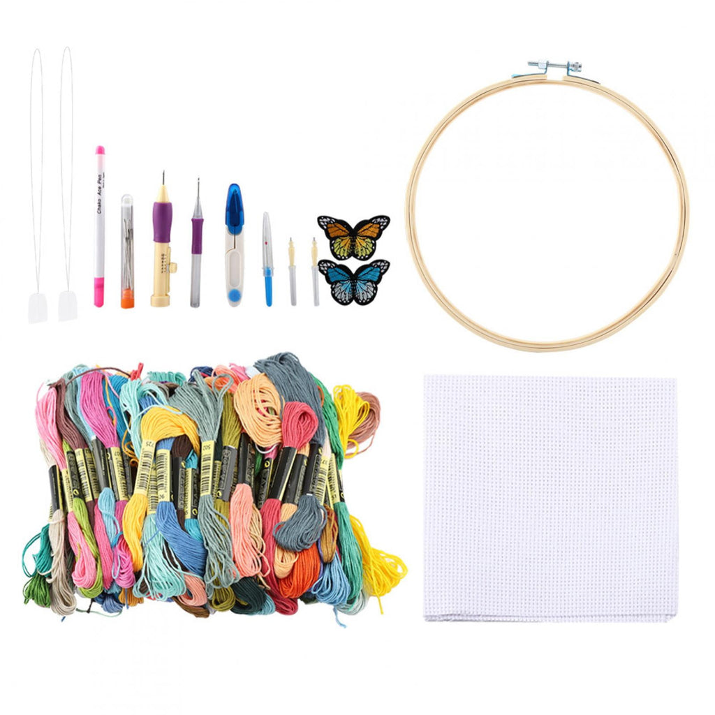 Riousery 100Pcs DIY Crafts Colorful Embroidery Pen Punch Needle Kit, S