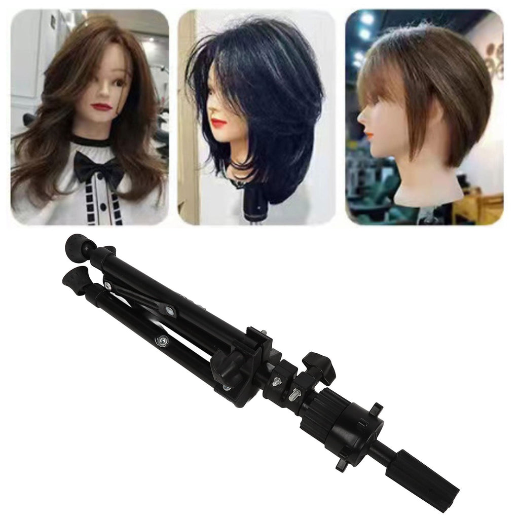 NFTIGB Black Mannequin Head Stand Aluminium Alloy Adjustable Wig Stand