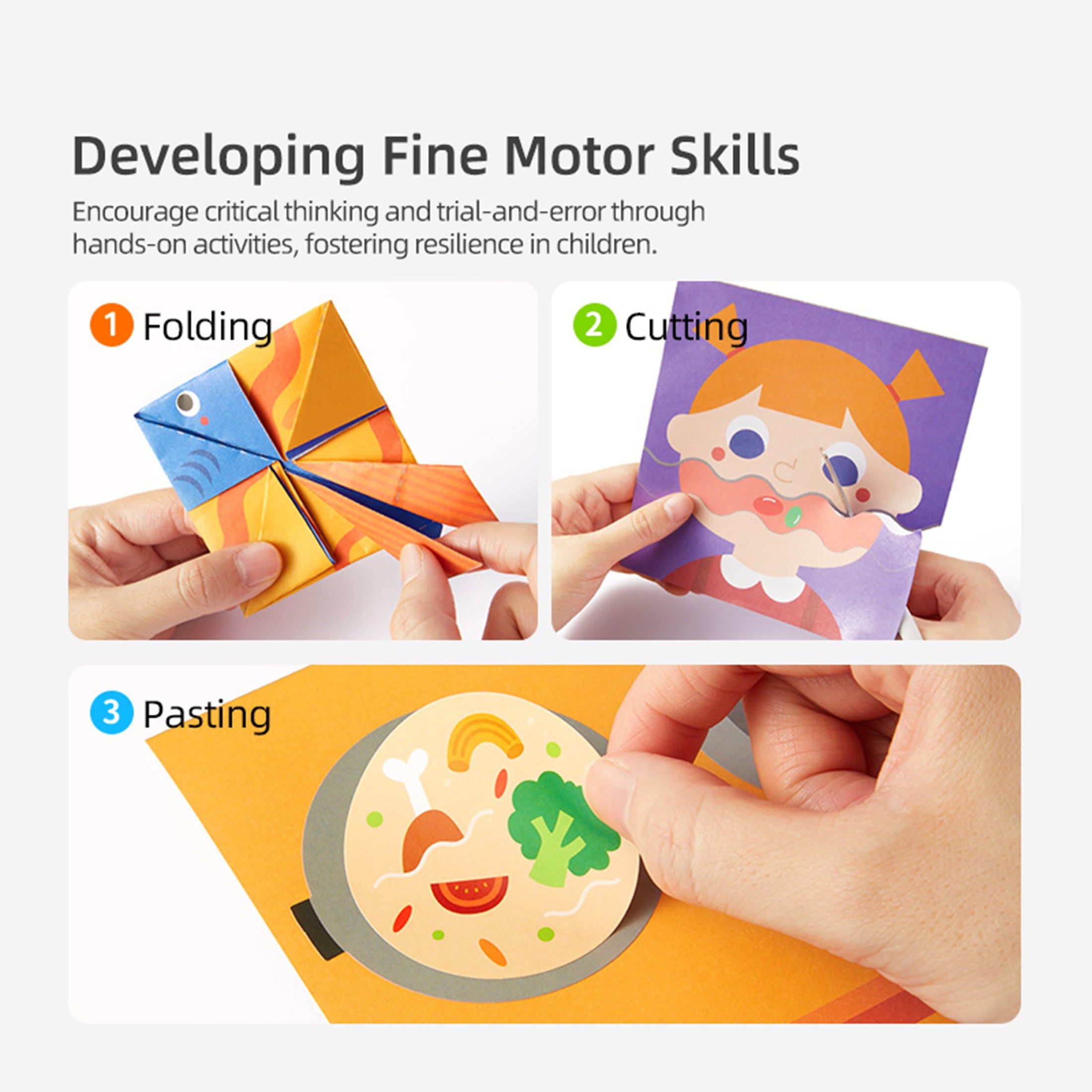 Level 1 Kids Origami Activity Book, Educational Brain Game Craft Kit,