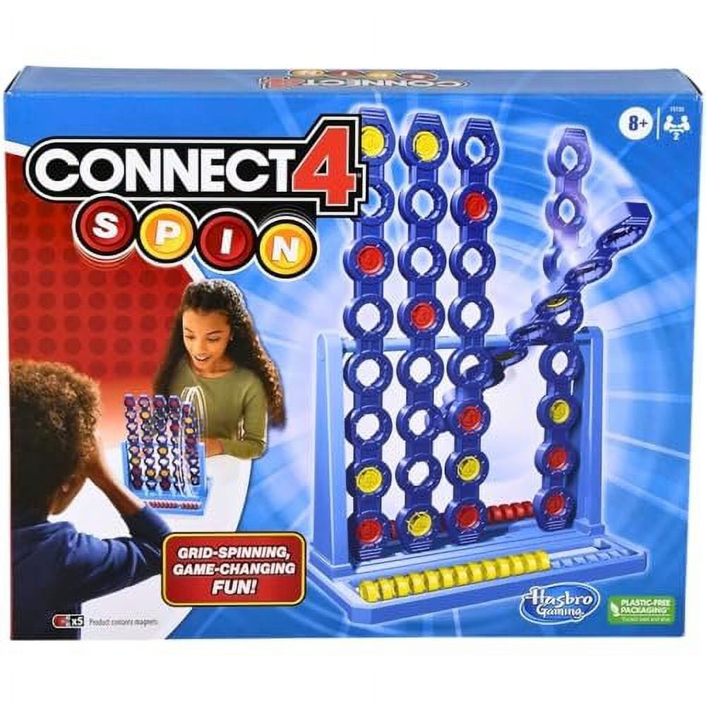 Hasbro Gaming Connect 4 Spin Game, Features Spinning Connect 4 Grid, 2
