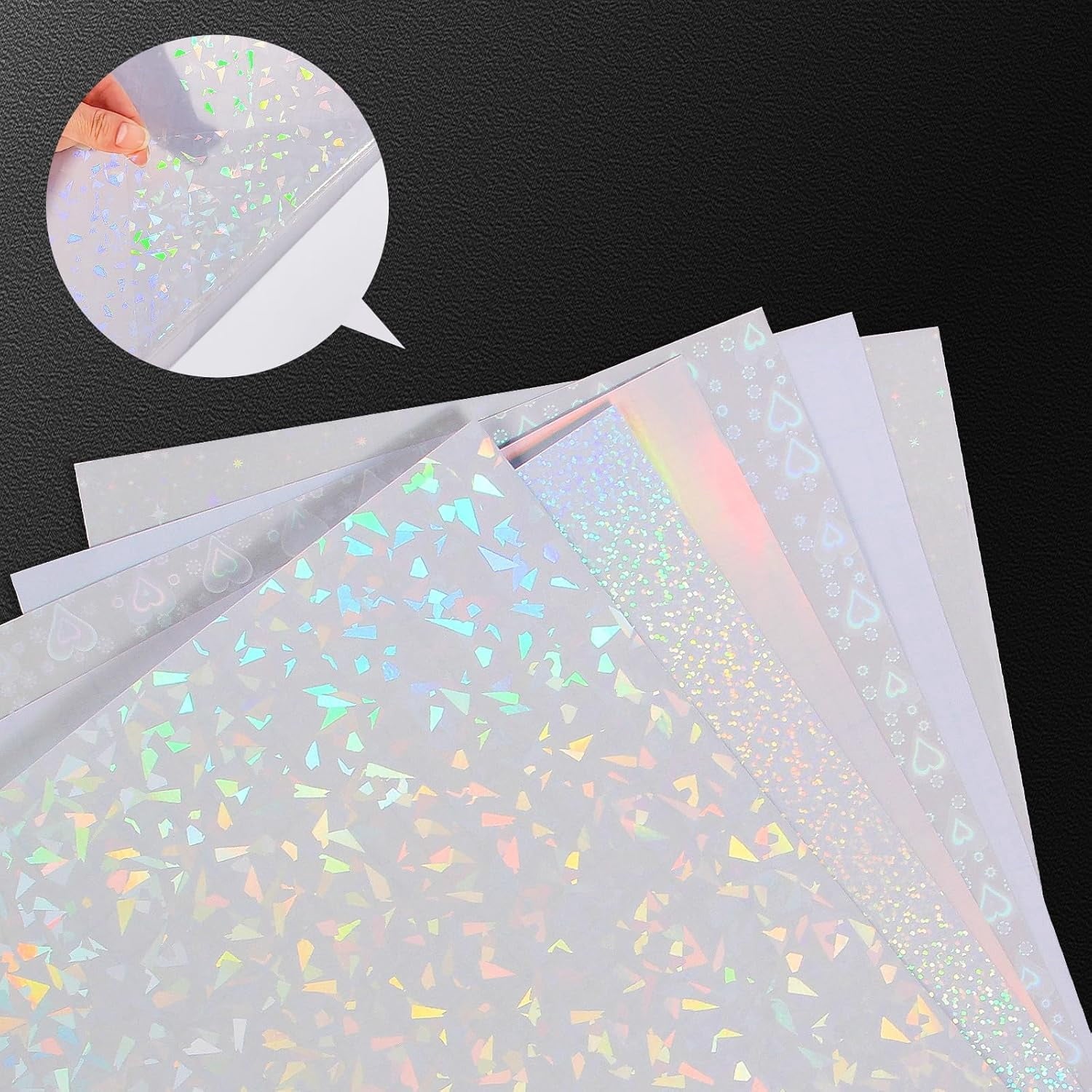 36 Sheets Holographic Laminate Sheets Transparent Holographic Sticker