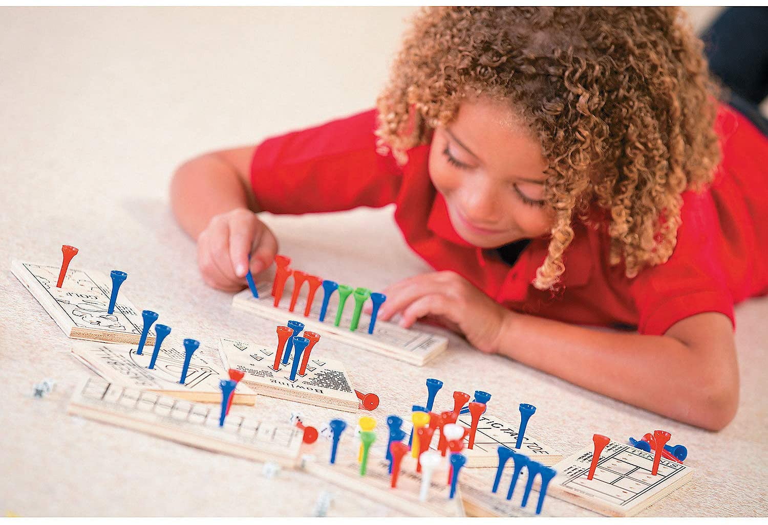 Fun Express 12-Piece Wooden Peg Board Game Variety Pack, Compact Games