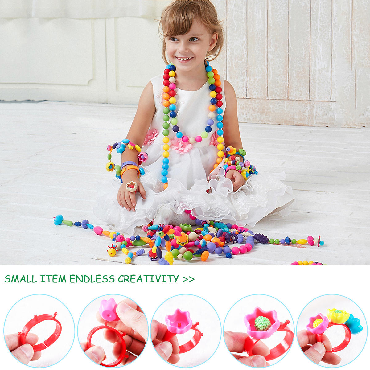 HOMEMAXS TOYMYTOY Snap Beads Set Creative DIY Necklace Bracelet Jewelr