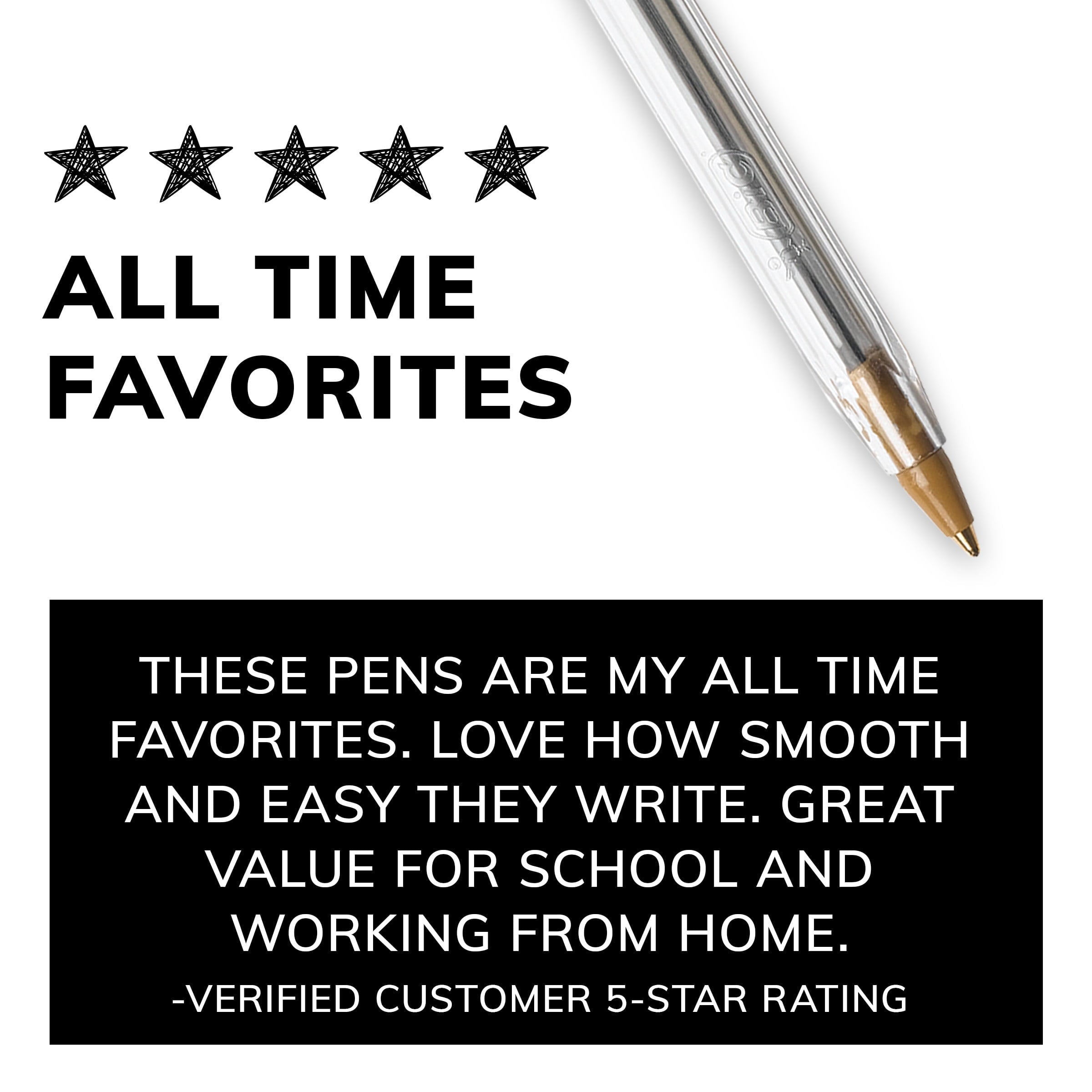 BIC Cristal Xtra Smooth Medium Point Ball Pen, Black Ink, 10 Pack