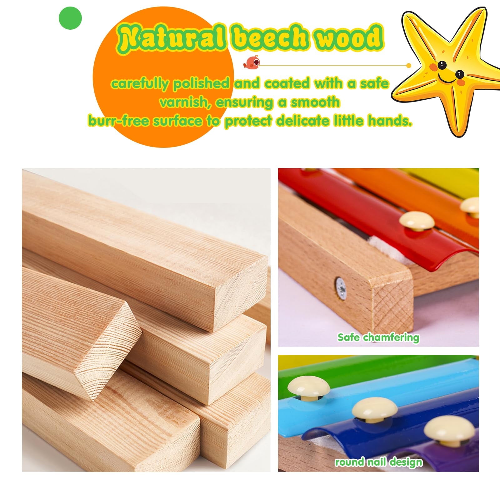 Xylophone for Toddlers 1-3 Kids Musical Instruments for Toddlers 1-3 B