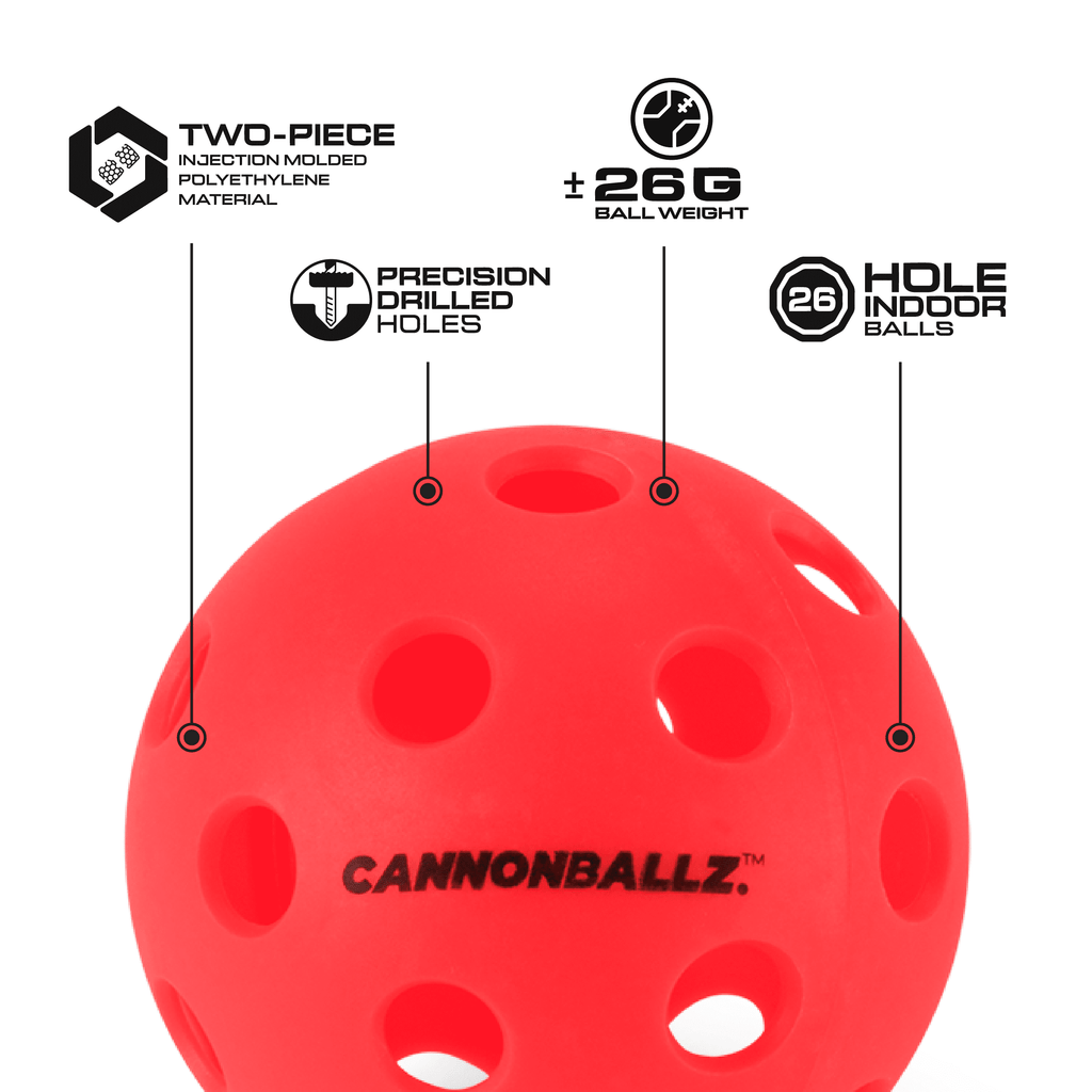 Mint Sport Cannonballz - Indoor Pickleball Balls Multi-Pack – 26 Hol