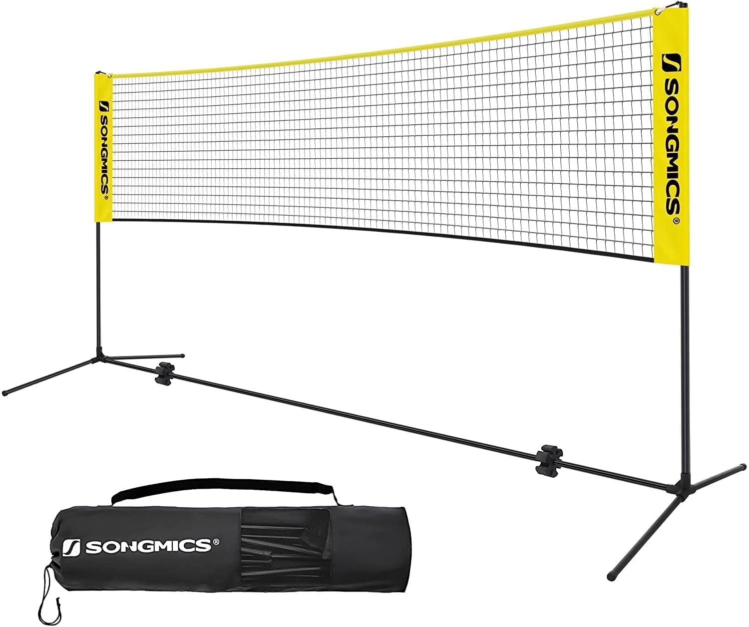 SONGMICS Badminton Net Set Portable Sports Set for Badminton Tennis Ki
