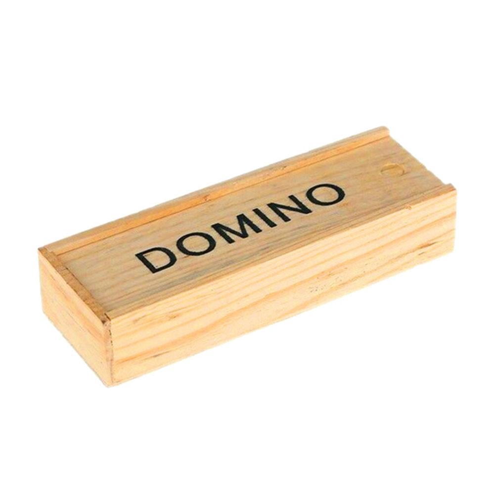 Wooden Boxed Black Dominoes Wooden Board Game Teaching Aids